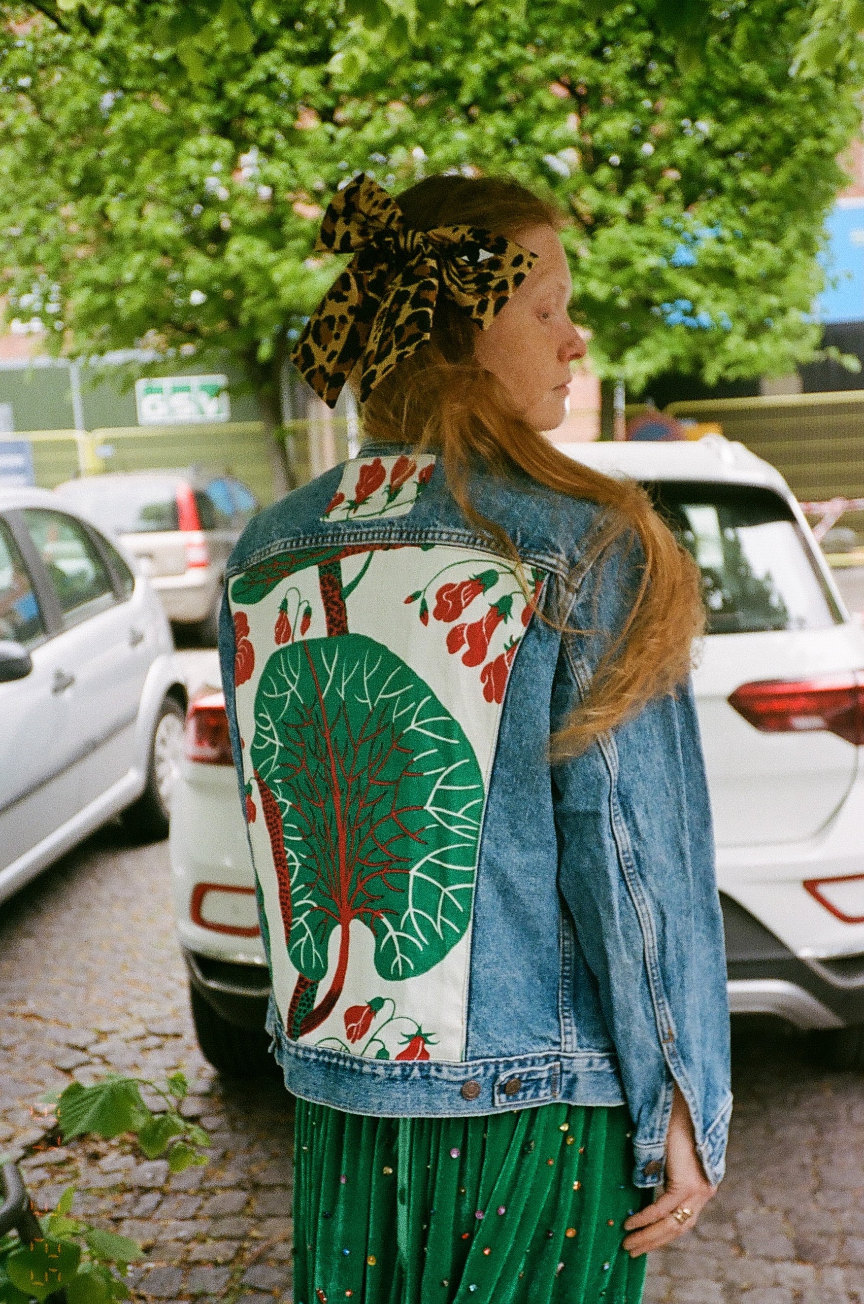 Upcycled Denim Jacket with deadstock fabric