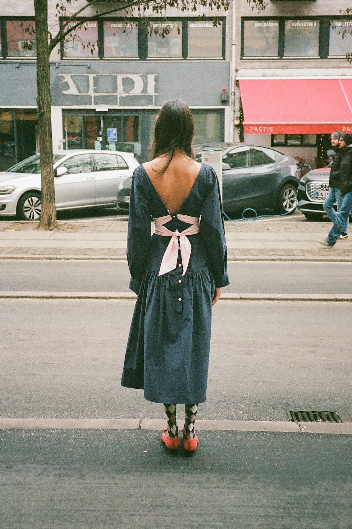 Holly Dress - Navy Poplin