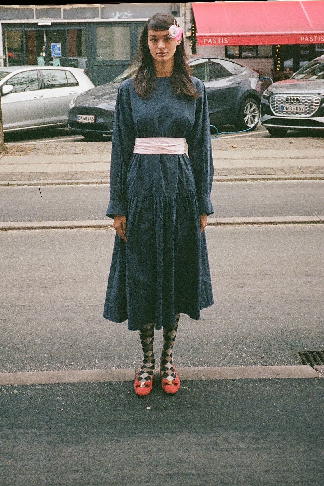 Holly Dress - Navy Poplin