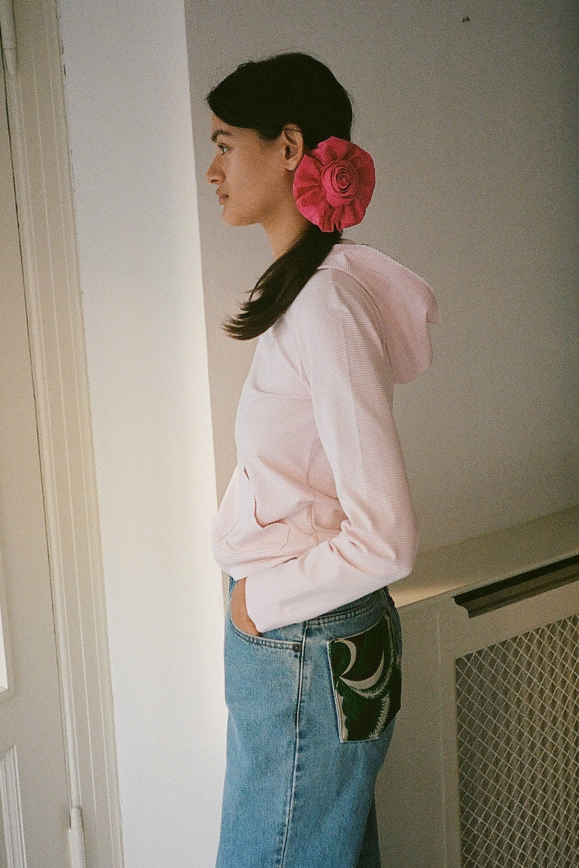Caro PJ Hoodie - Pink White stripe