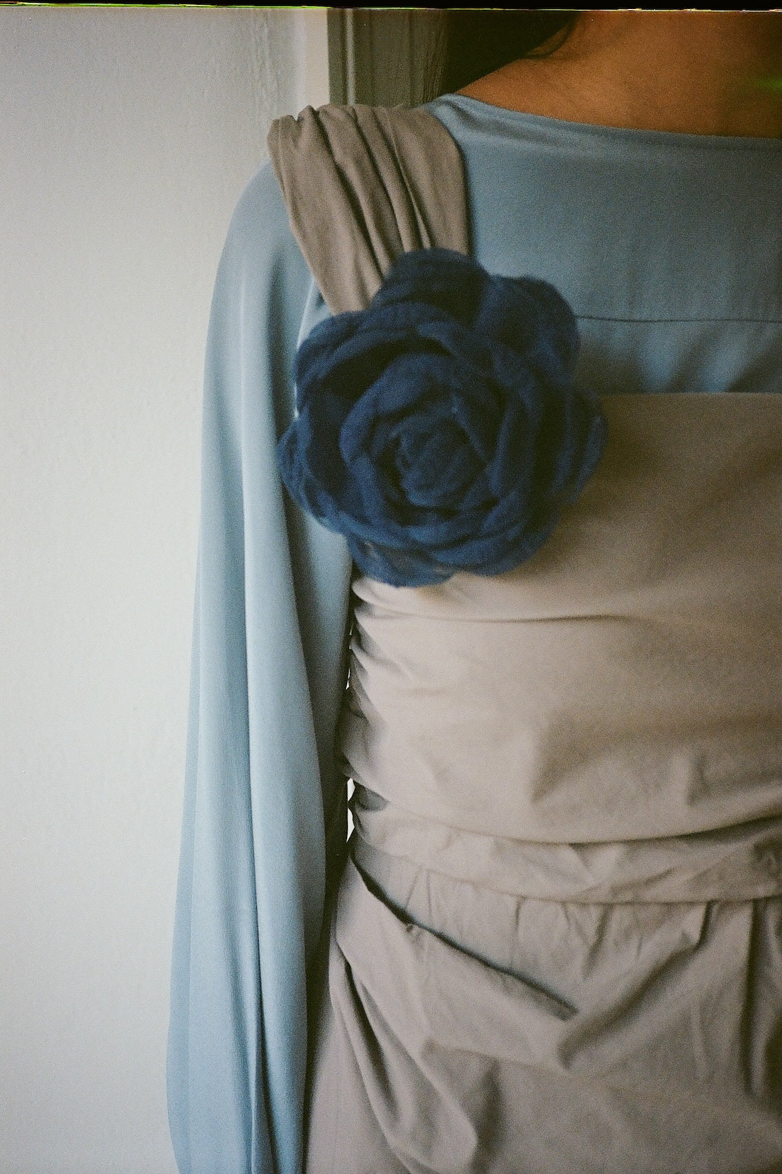 Tulle Rosie Brooch - Navy