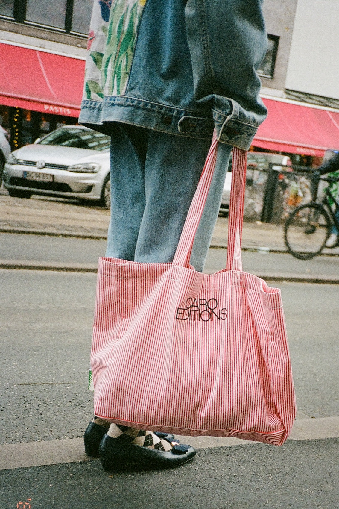 Tote Bag Medium - Red White Stripe