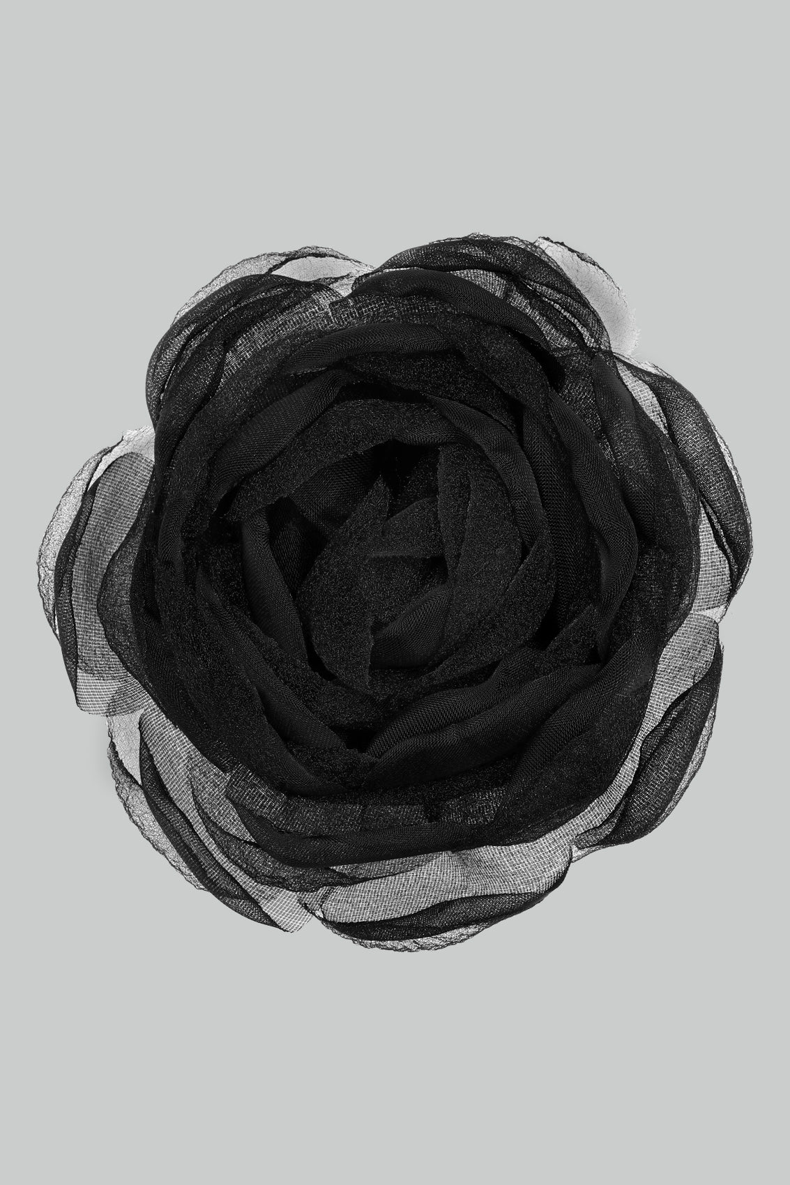 Caro Editions Tulle Rosie Brooch in navy blue Organza.