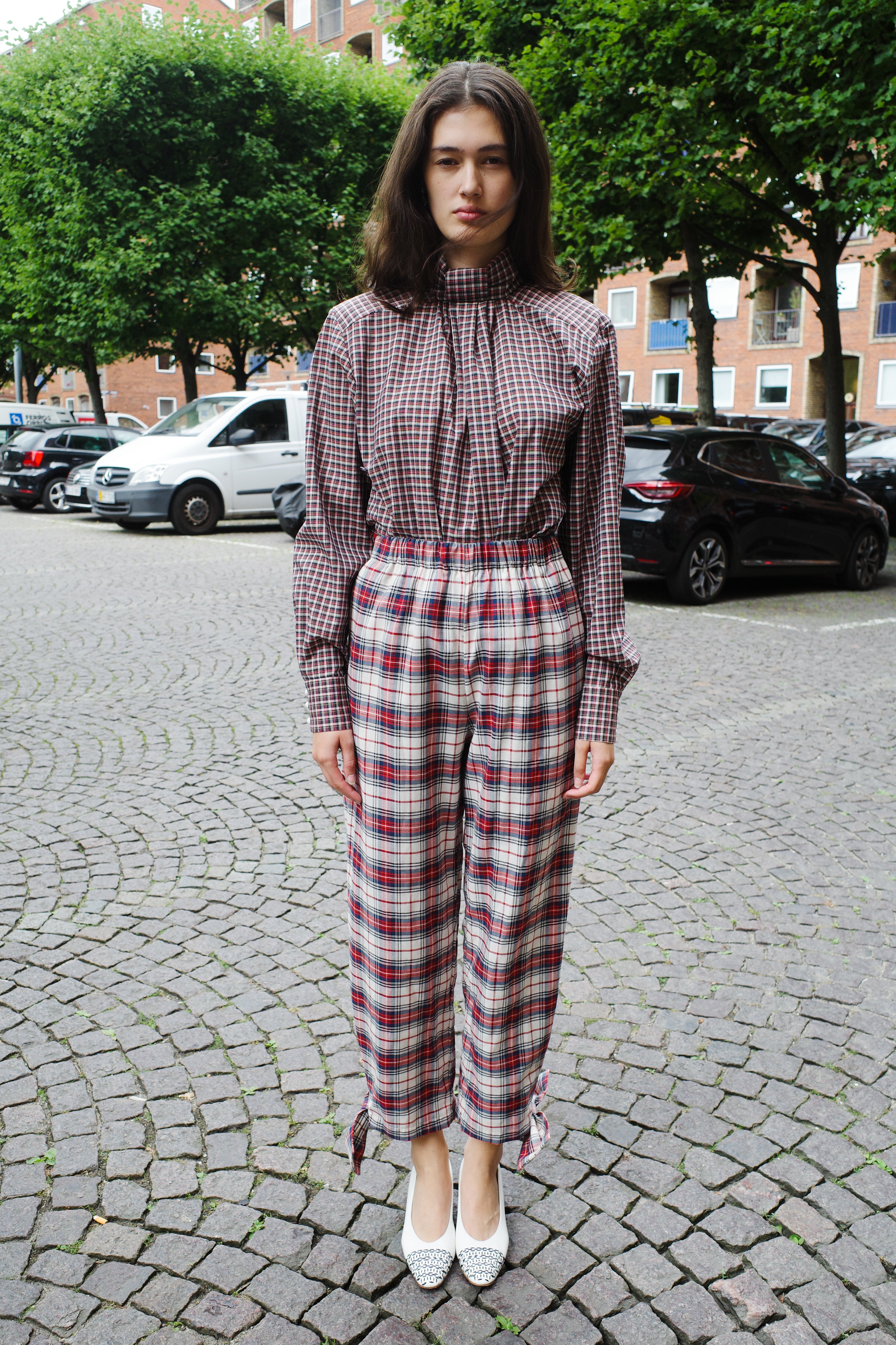 Coco Pants w. Bows Cotton Red/White/Blue/ Check