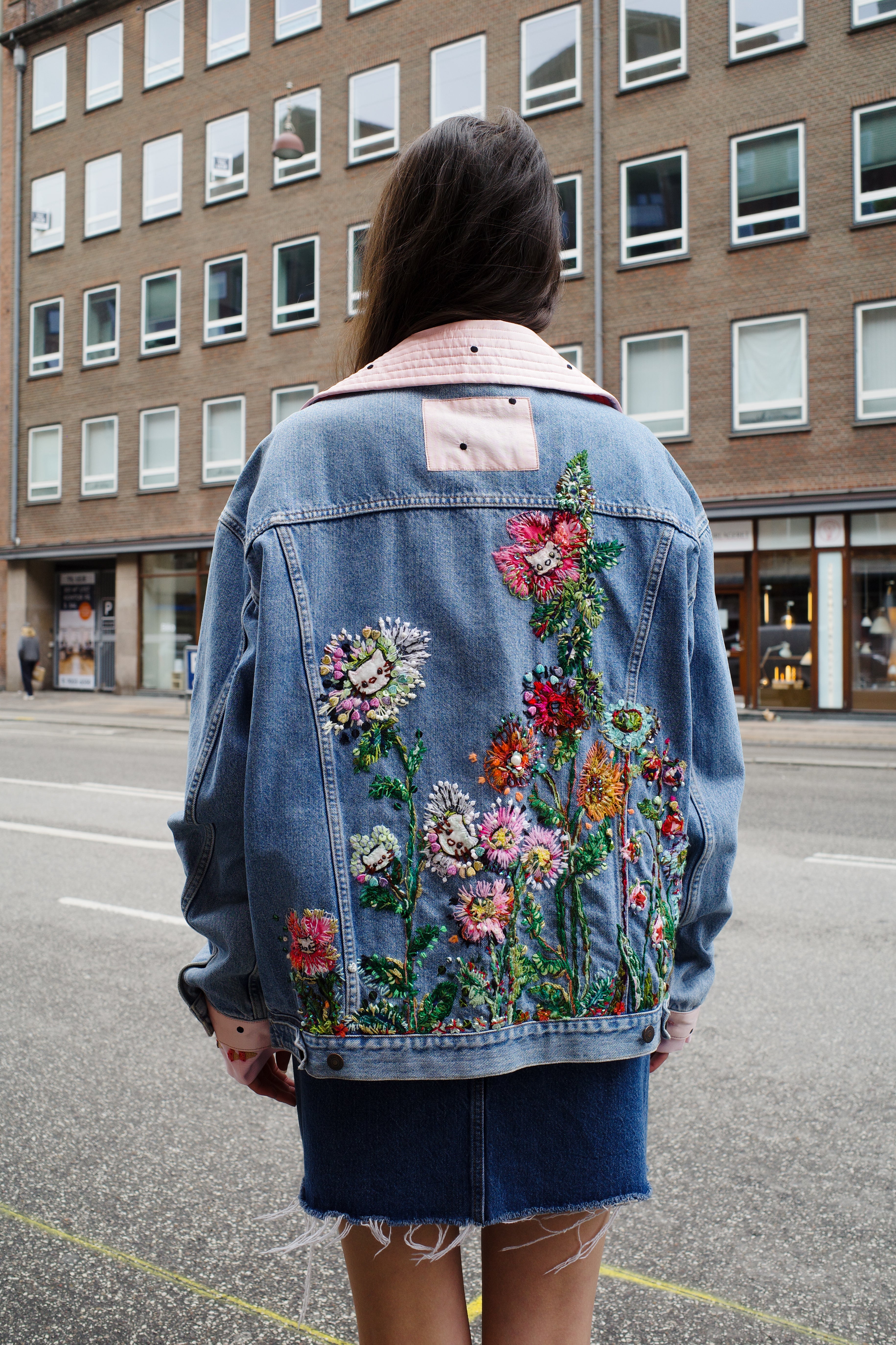 Upcycled Denim Jacket - Hallo Kitty