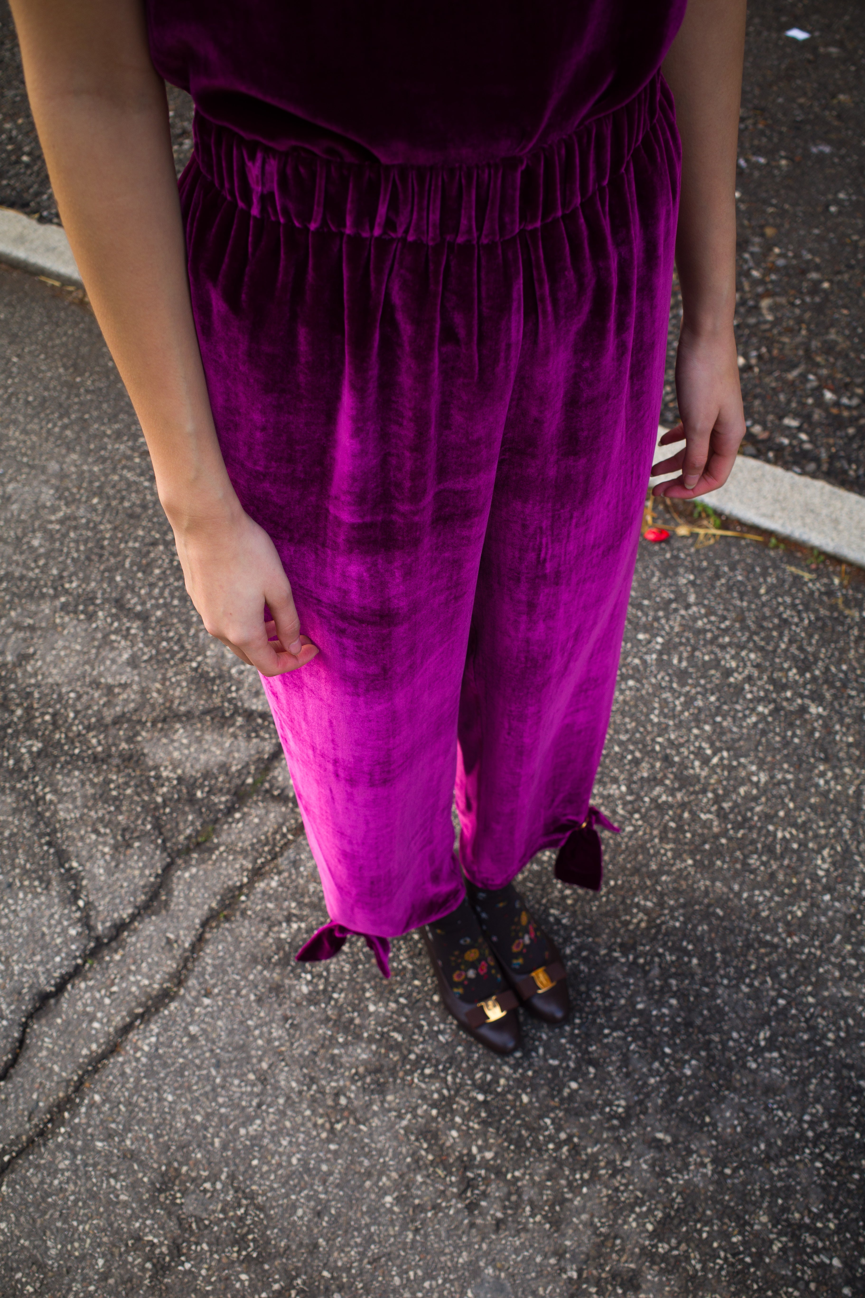 Coco Pants - Aubergine Velvet