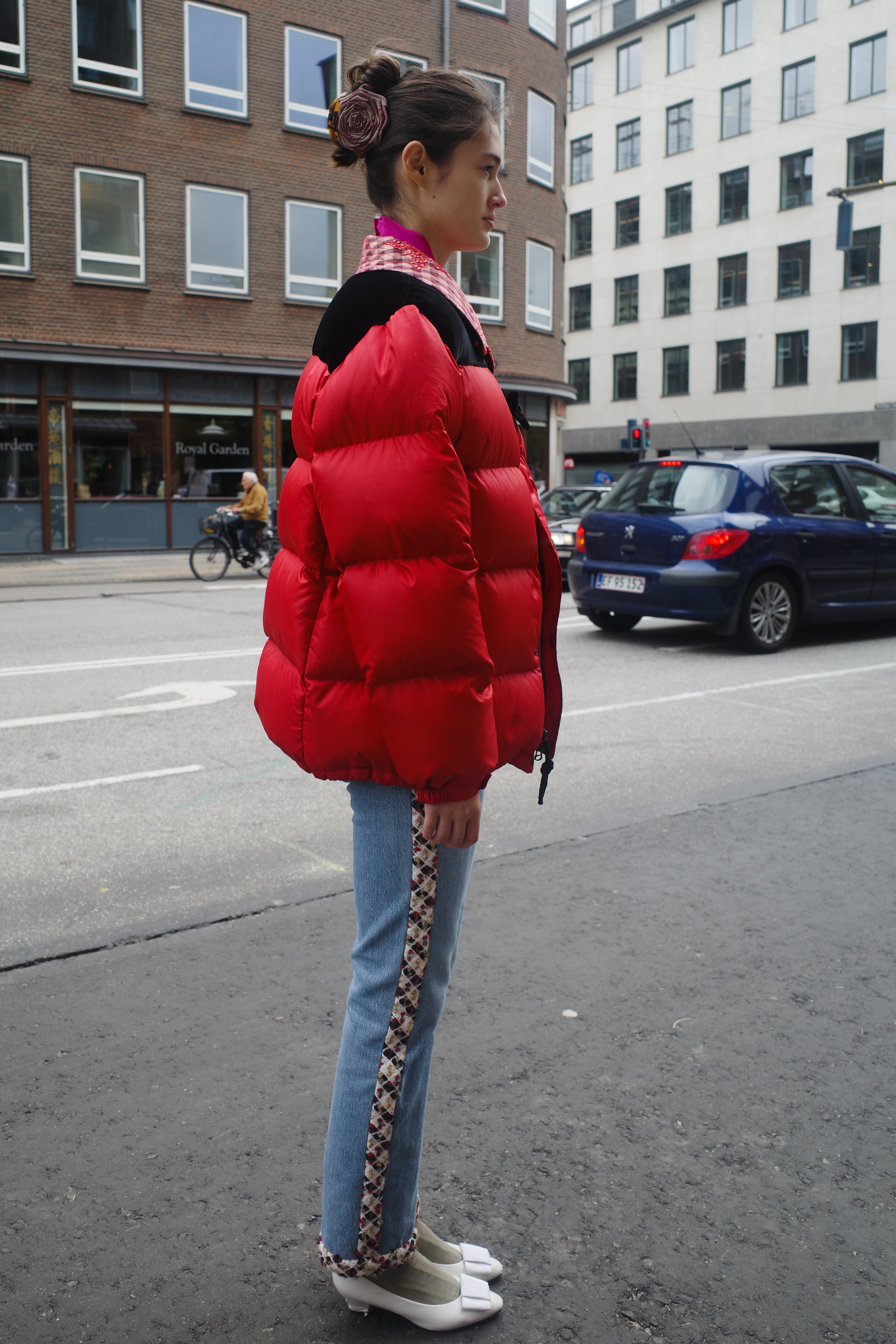 UPCYKLED caro puffer jacket
