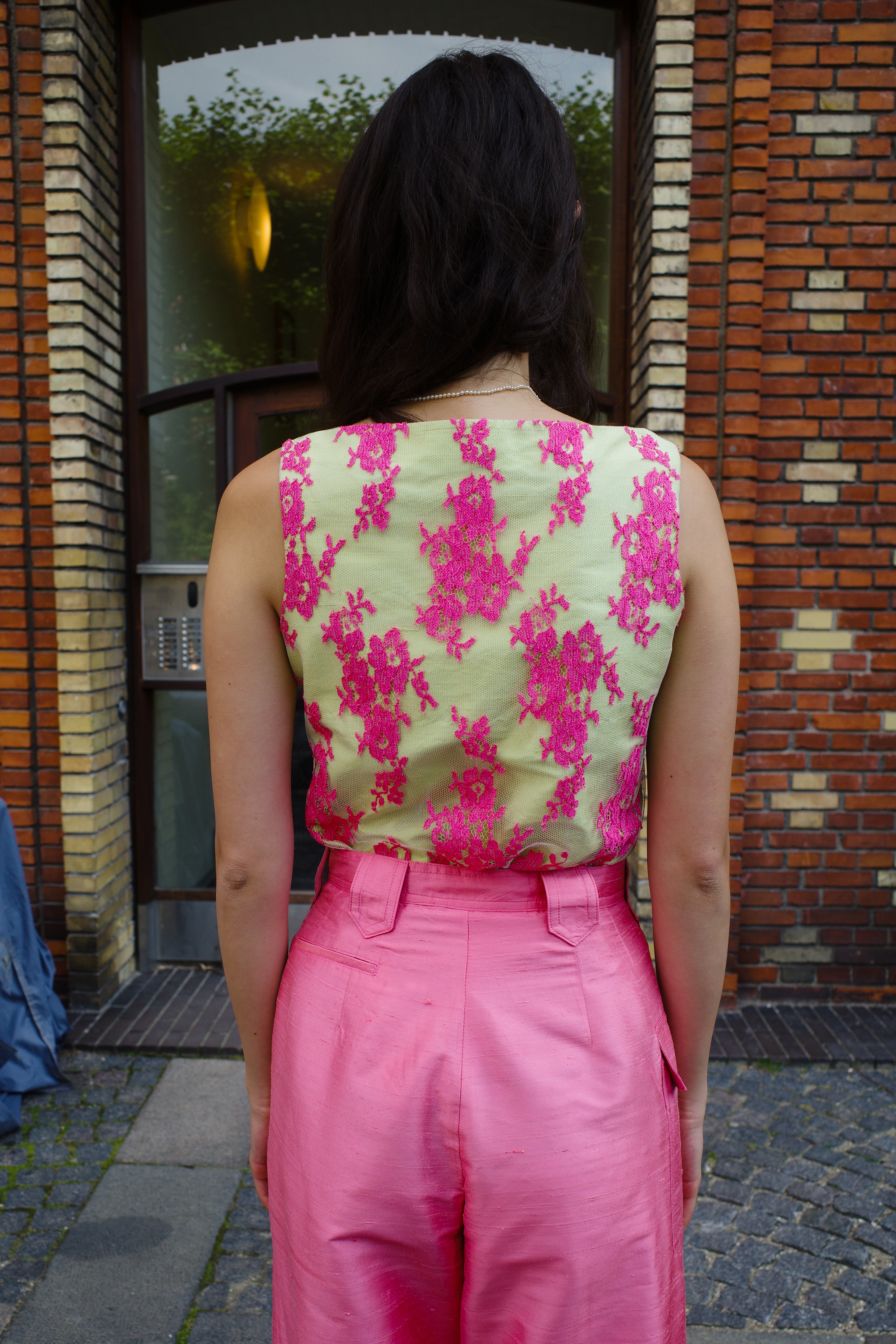 Coco Top silk taffeta and lace