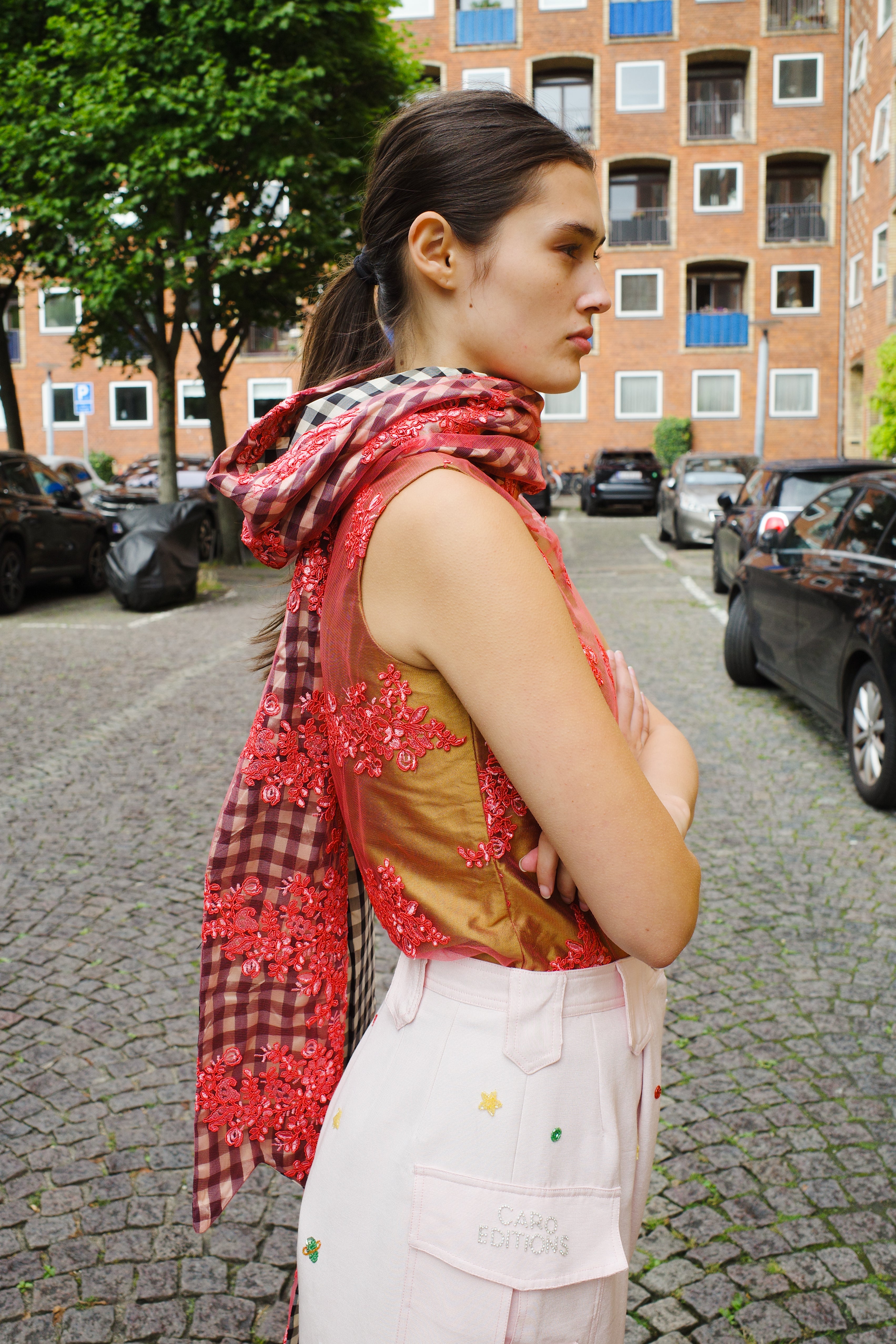 Coco Top silk taffeta and lace