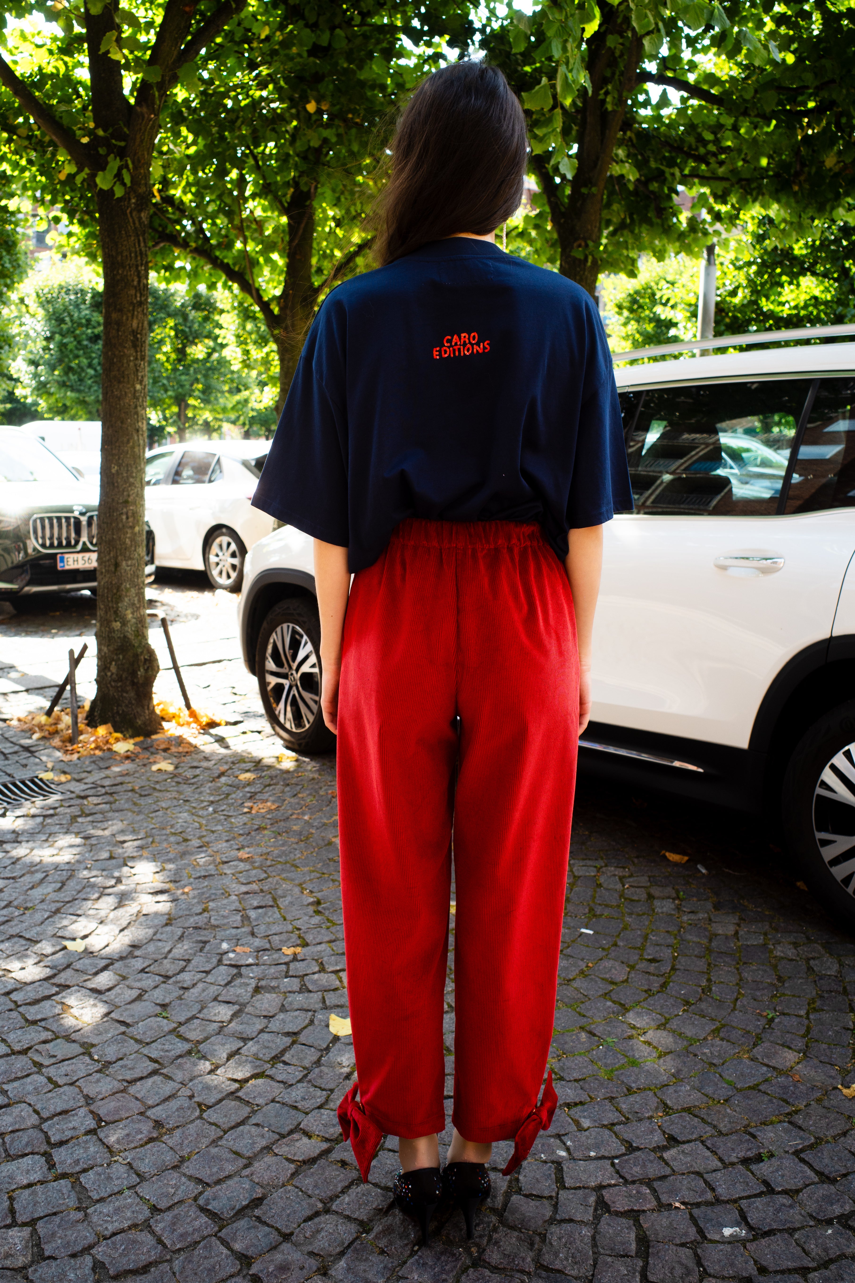 Coco Pants w. Bows Corduroy Red