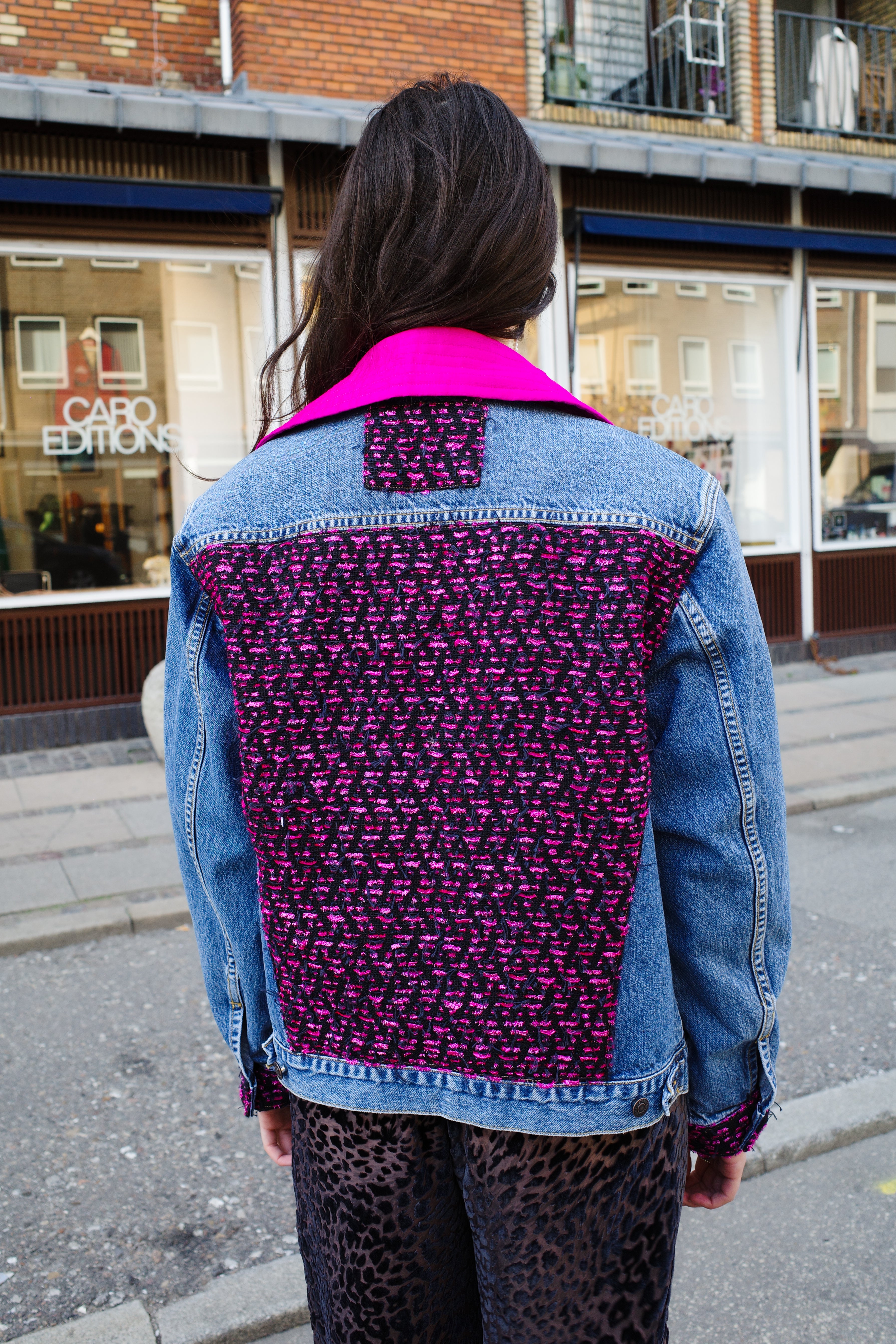 Upcycled Denim Jacket with deadstock Chanel fabric