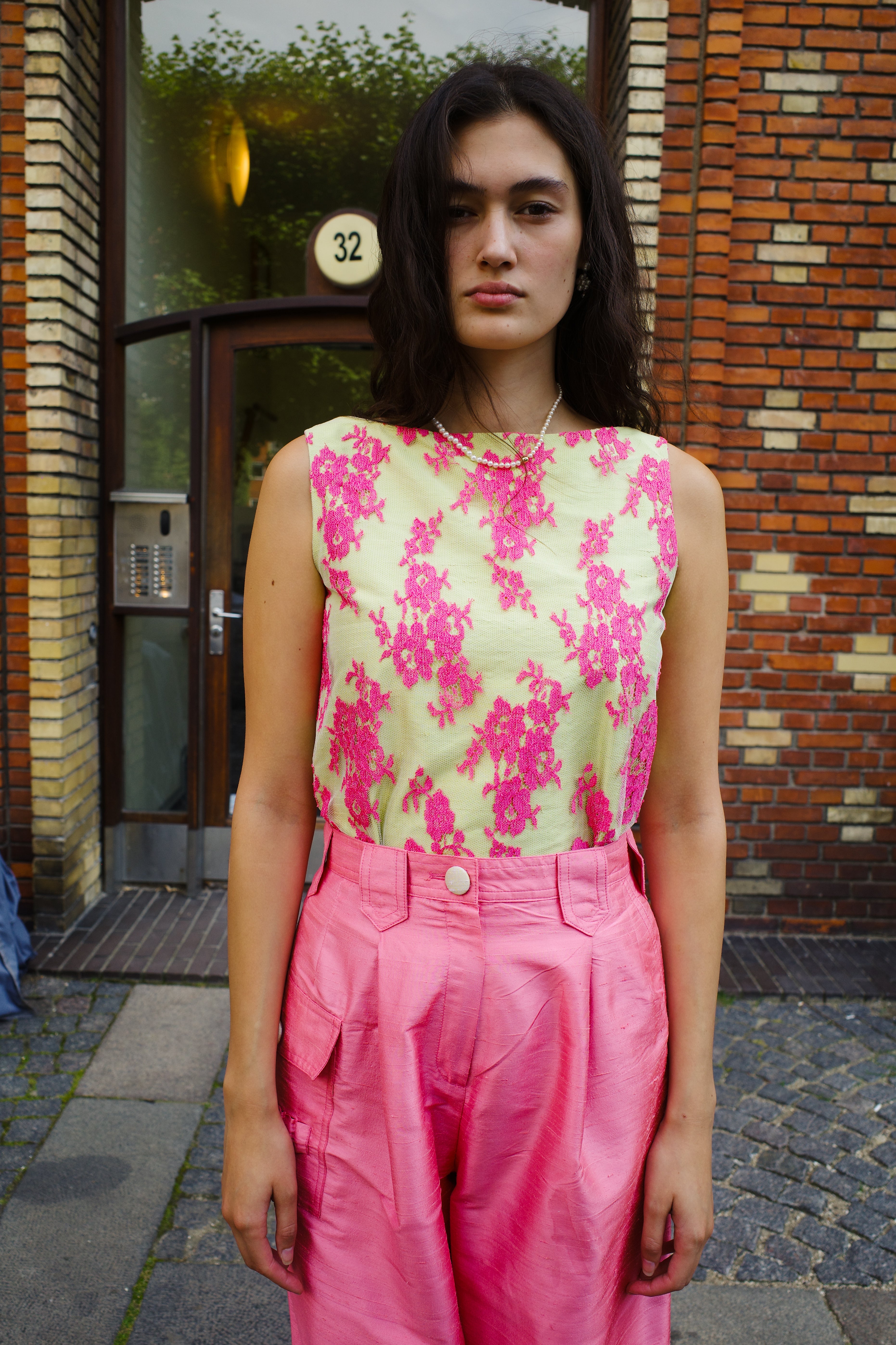 Coco Top silk taffeta and lace