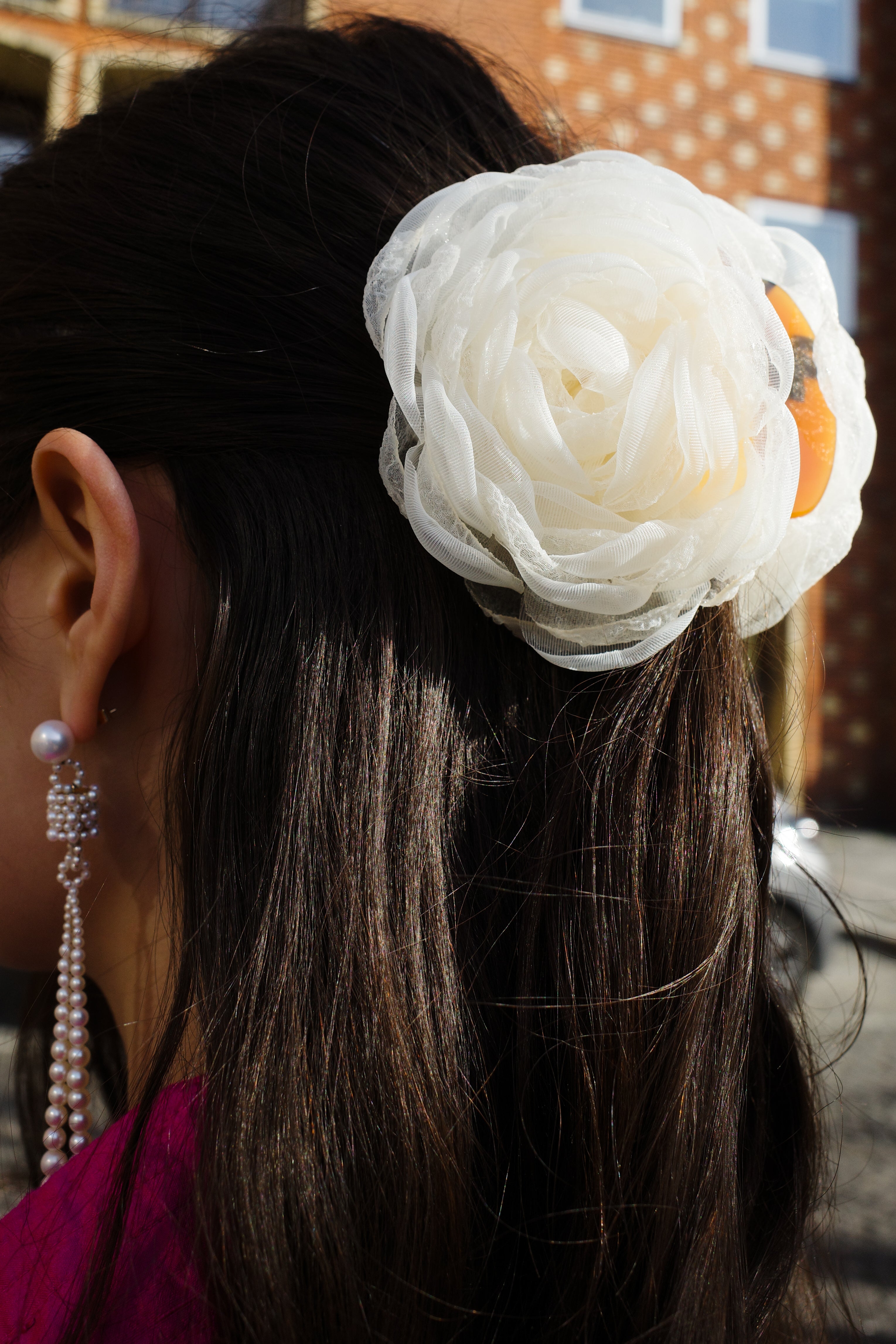 Tulle Rosie Hair Clip - Cream Yellow