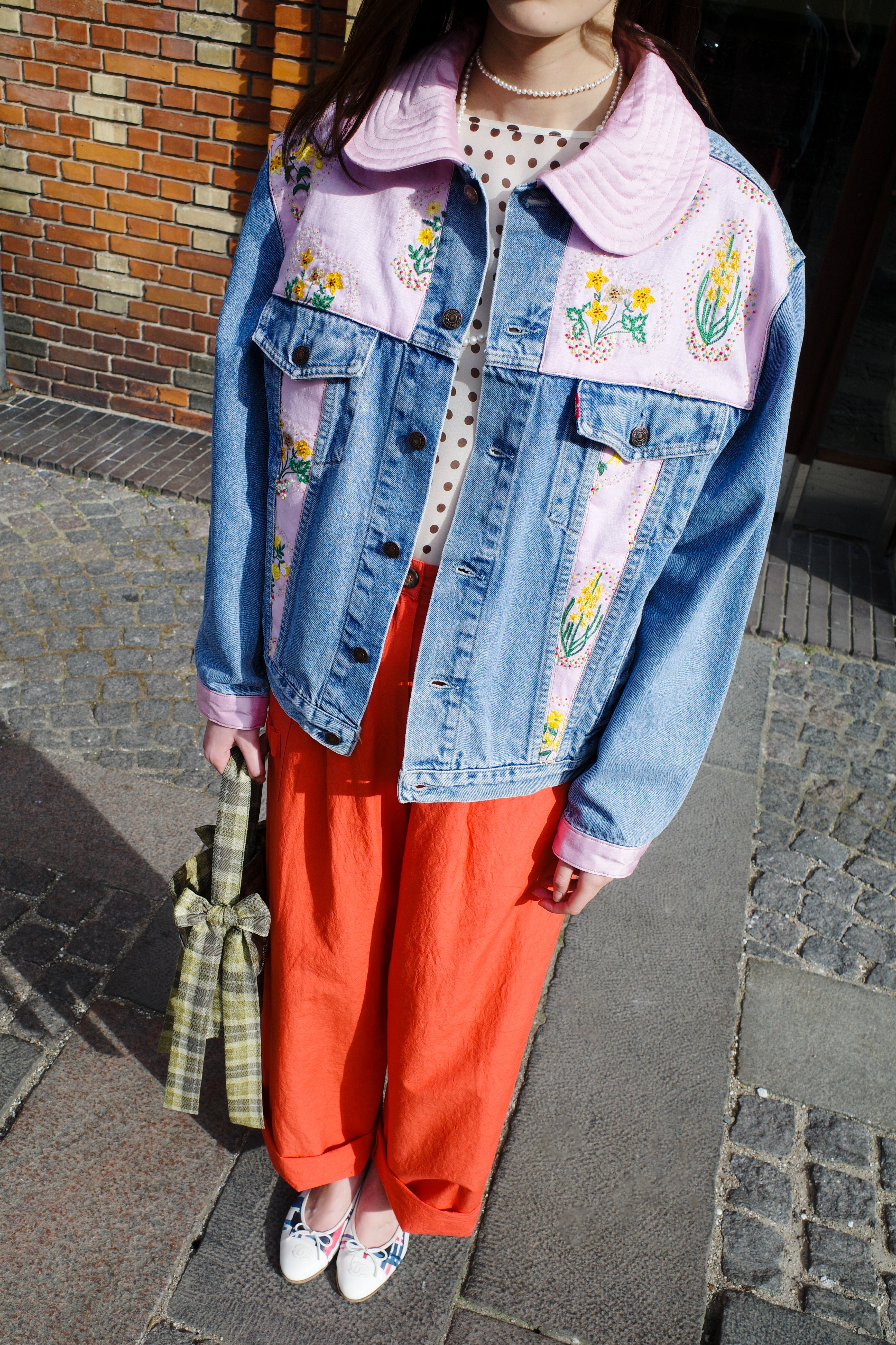 Upcycled Denim Jacket - Circus Clowns