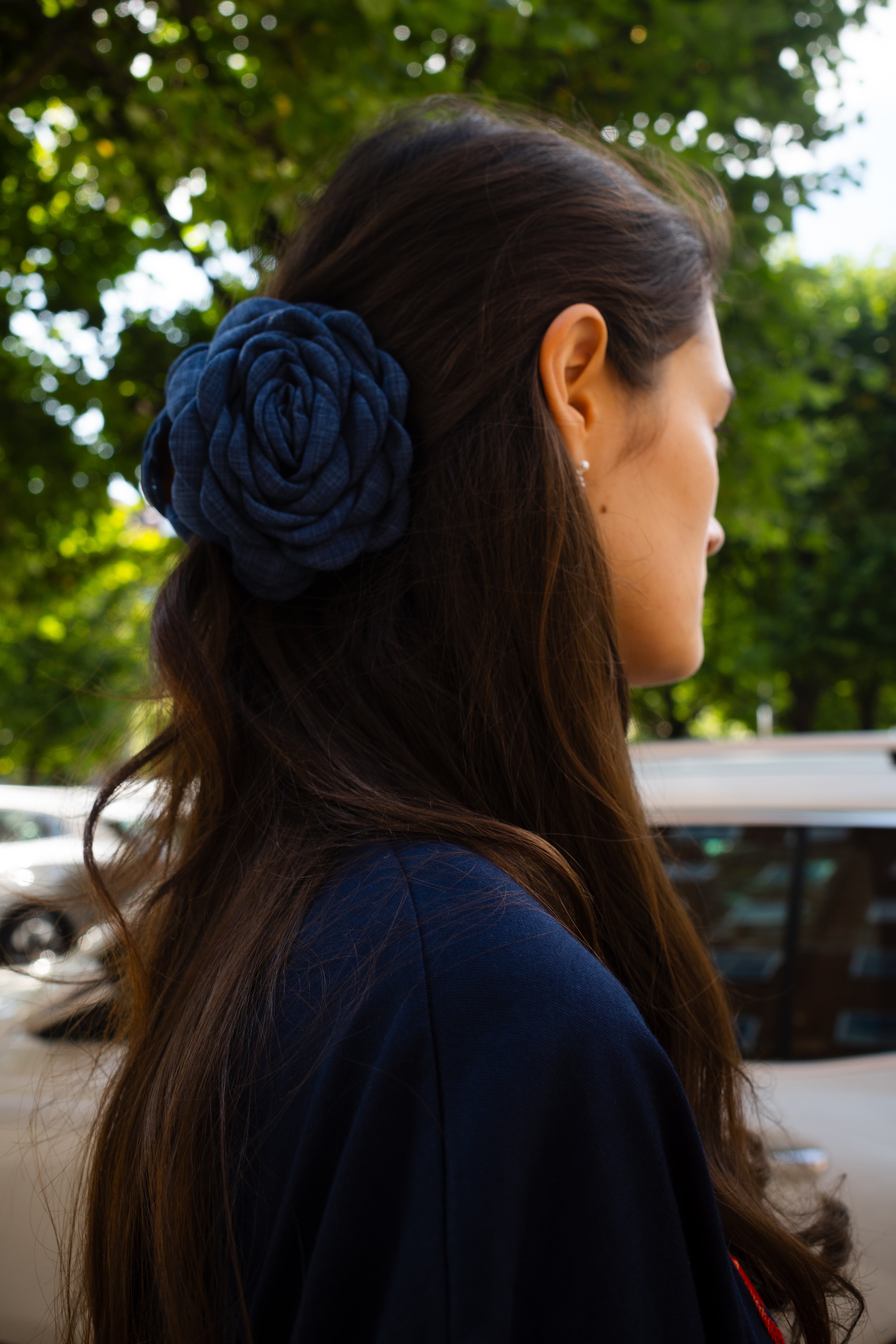 Rosie Hair Clip - Navy