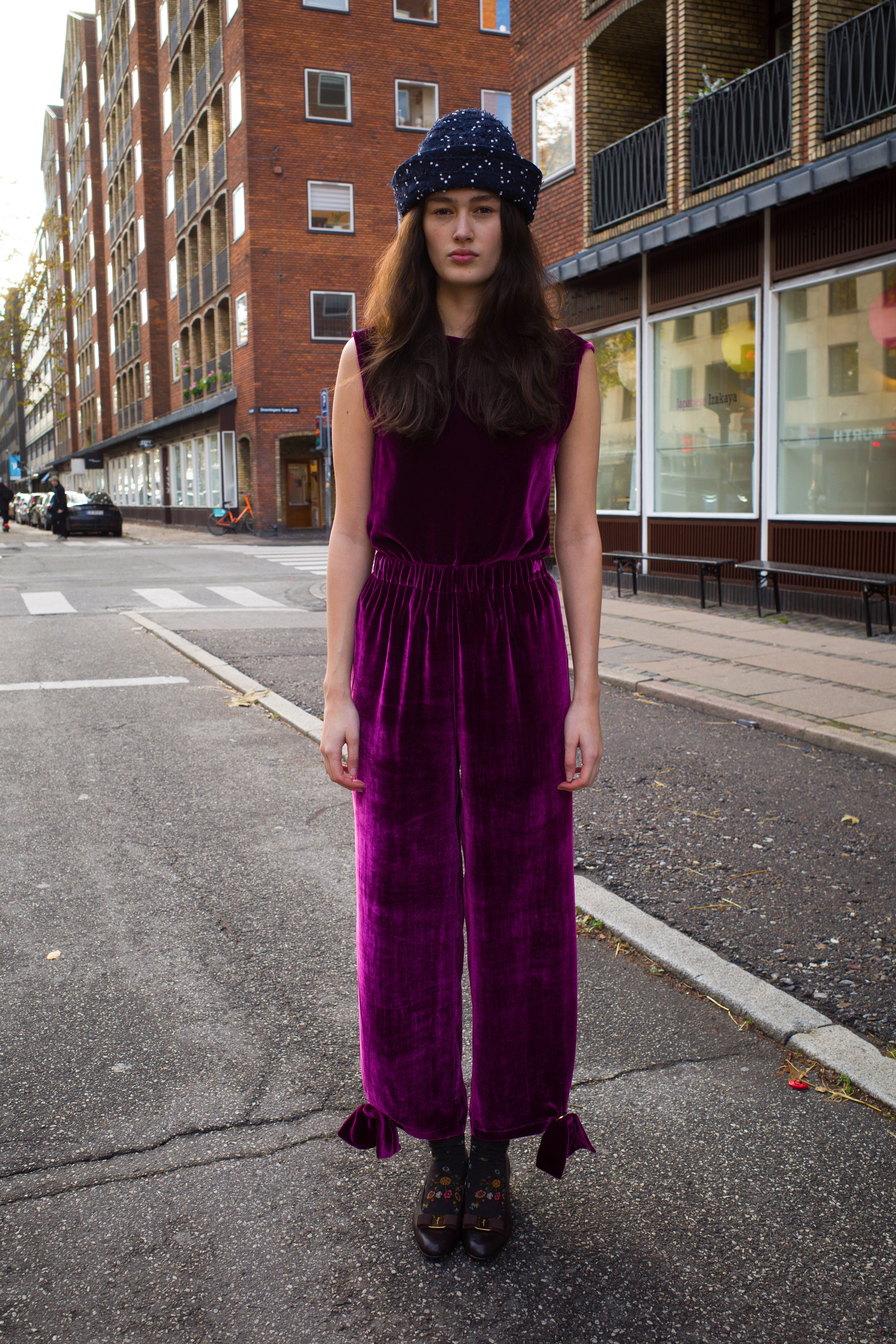 Coco Pants - Aubergine Velvet