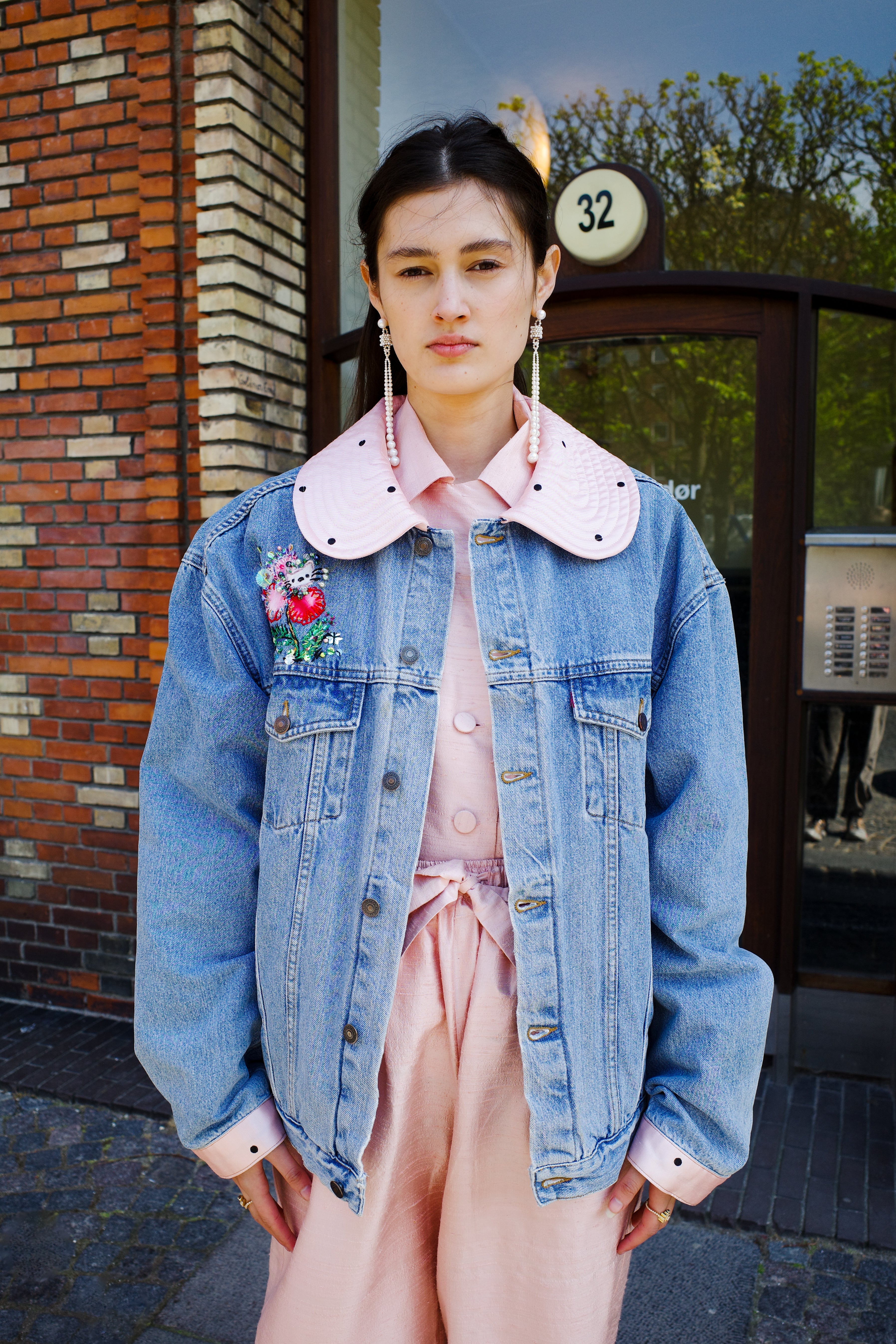 Upcycled Denim Jacket - Hallo Kitty