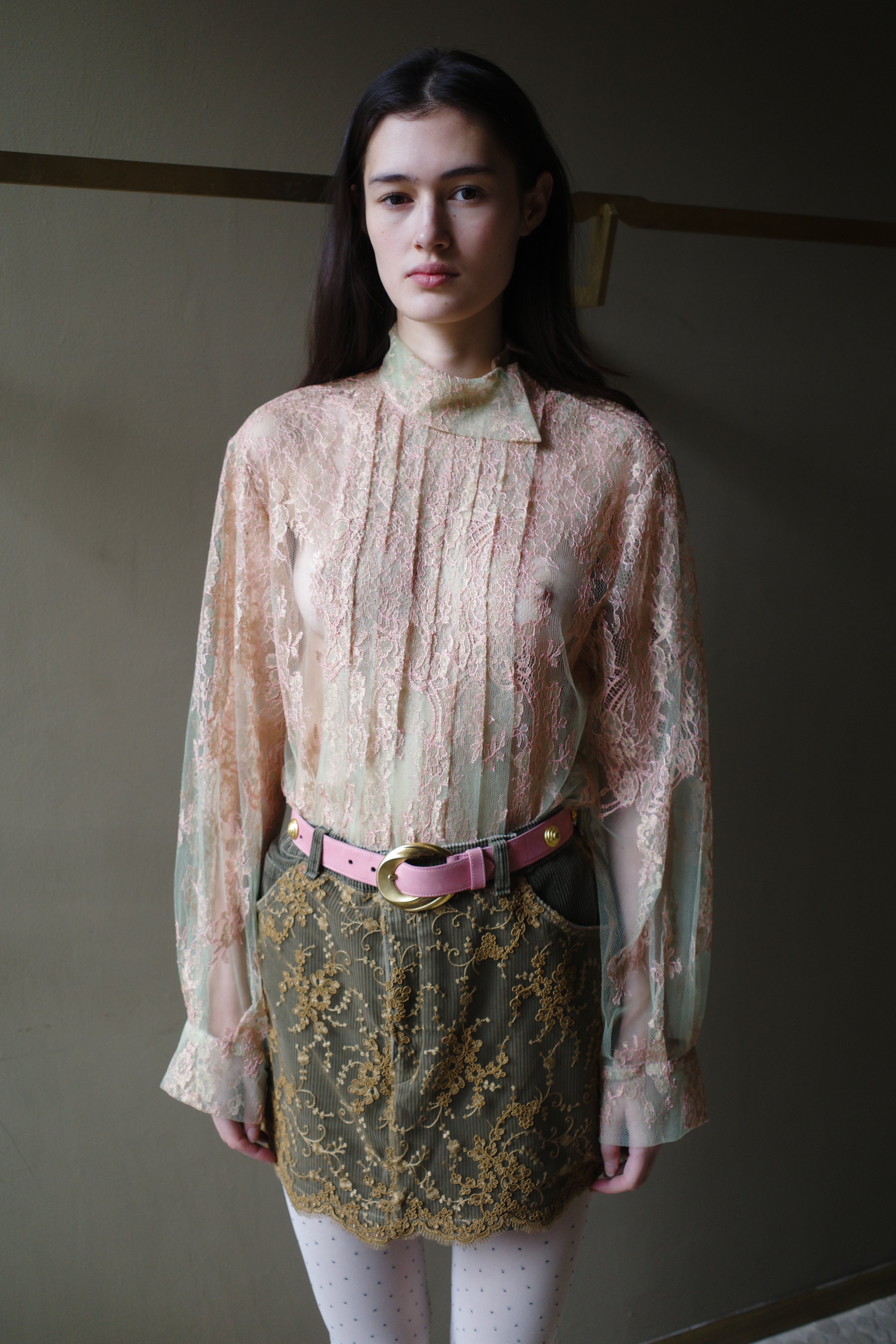 Pleated Maja Shirt - French Lace