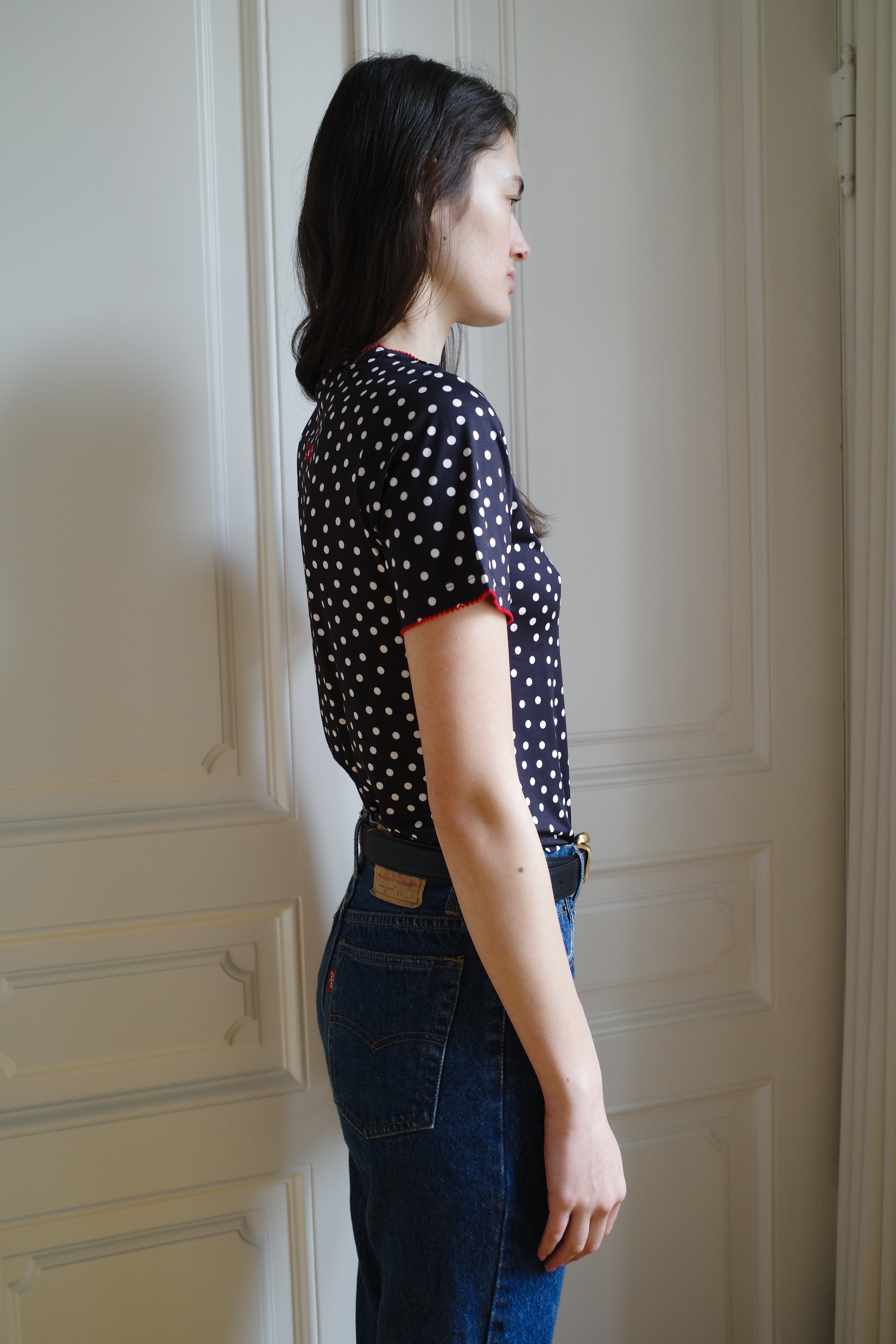 T-Shirt Jersey Black Dots