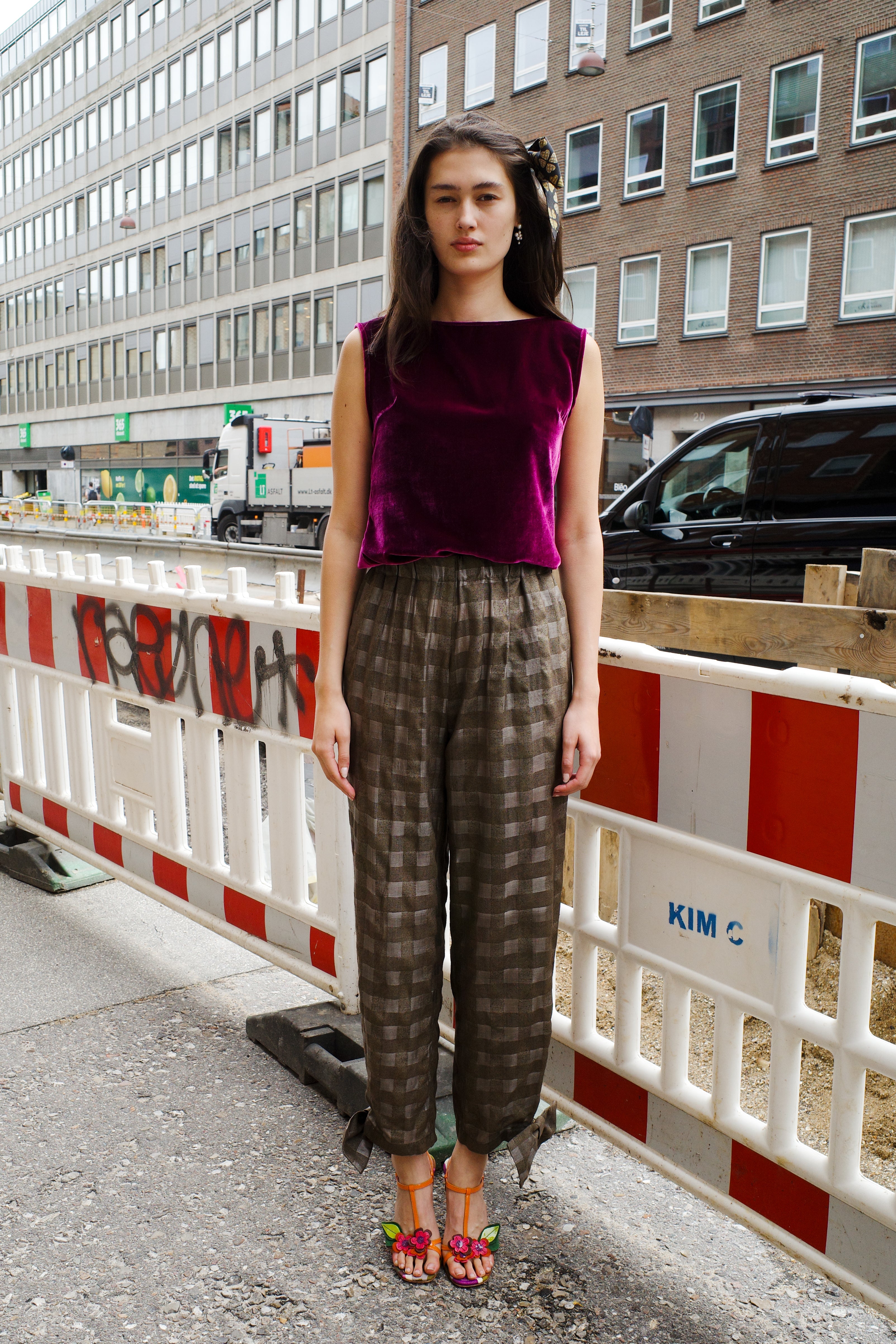 Coco Pants checked Indian 100 % silk