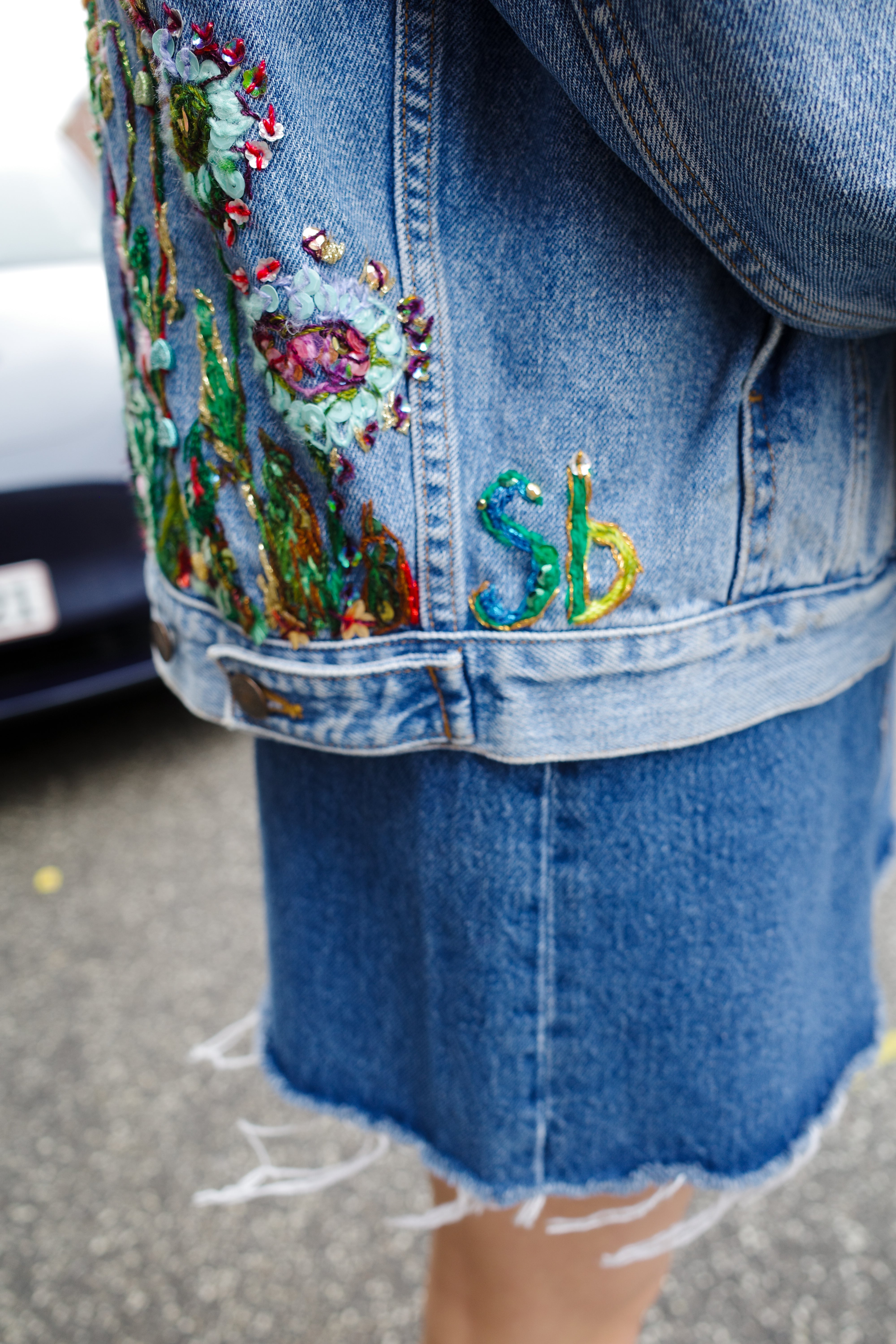Upcycled Denim Jacket - Hallo Kitty