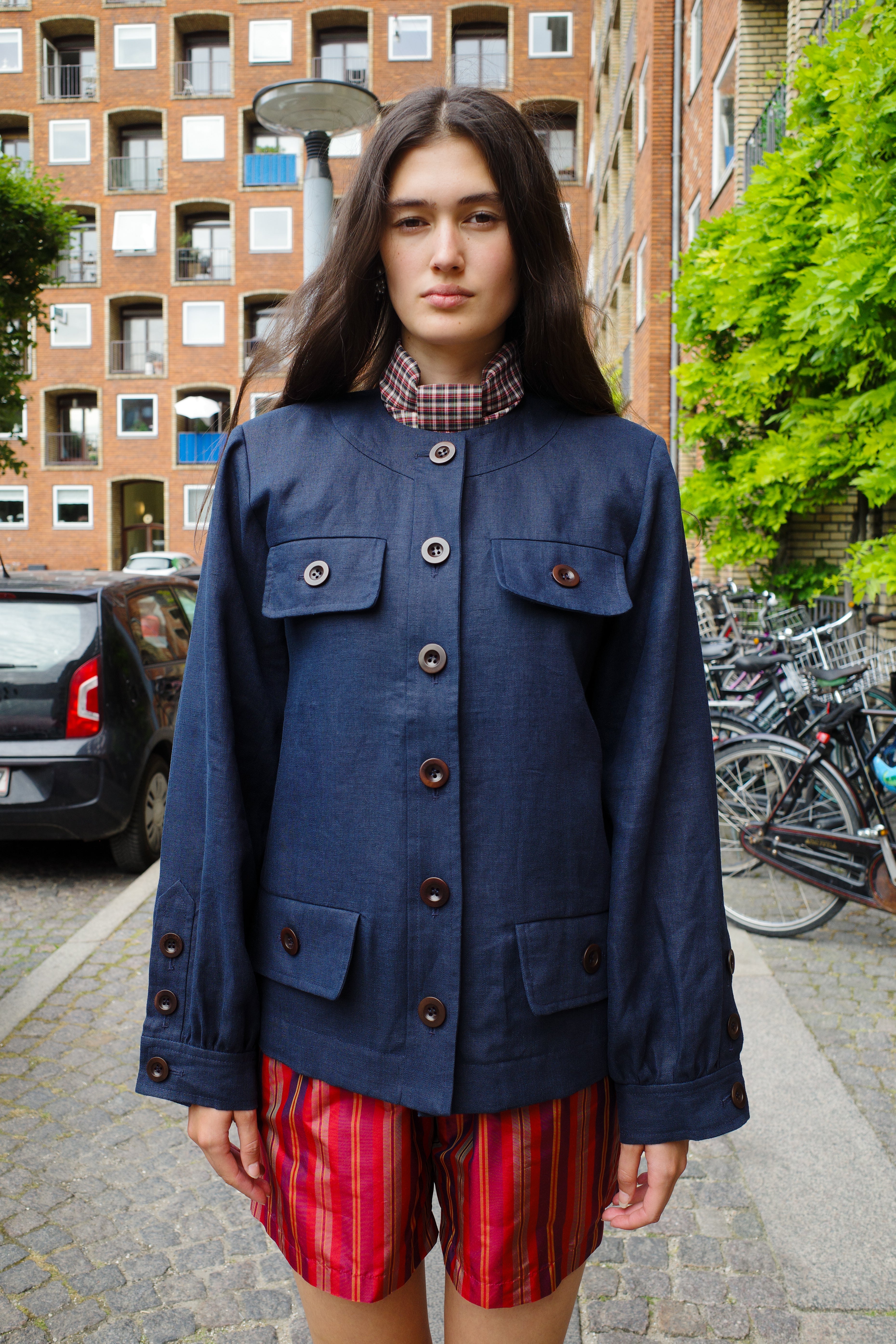 Iggy Jacket Linen Navy