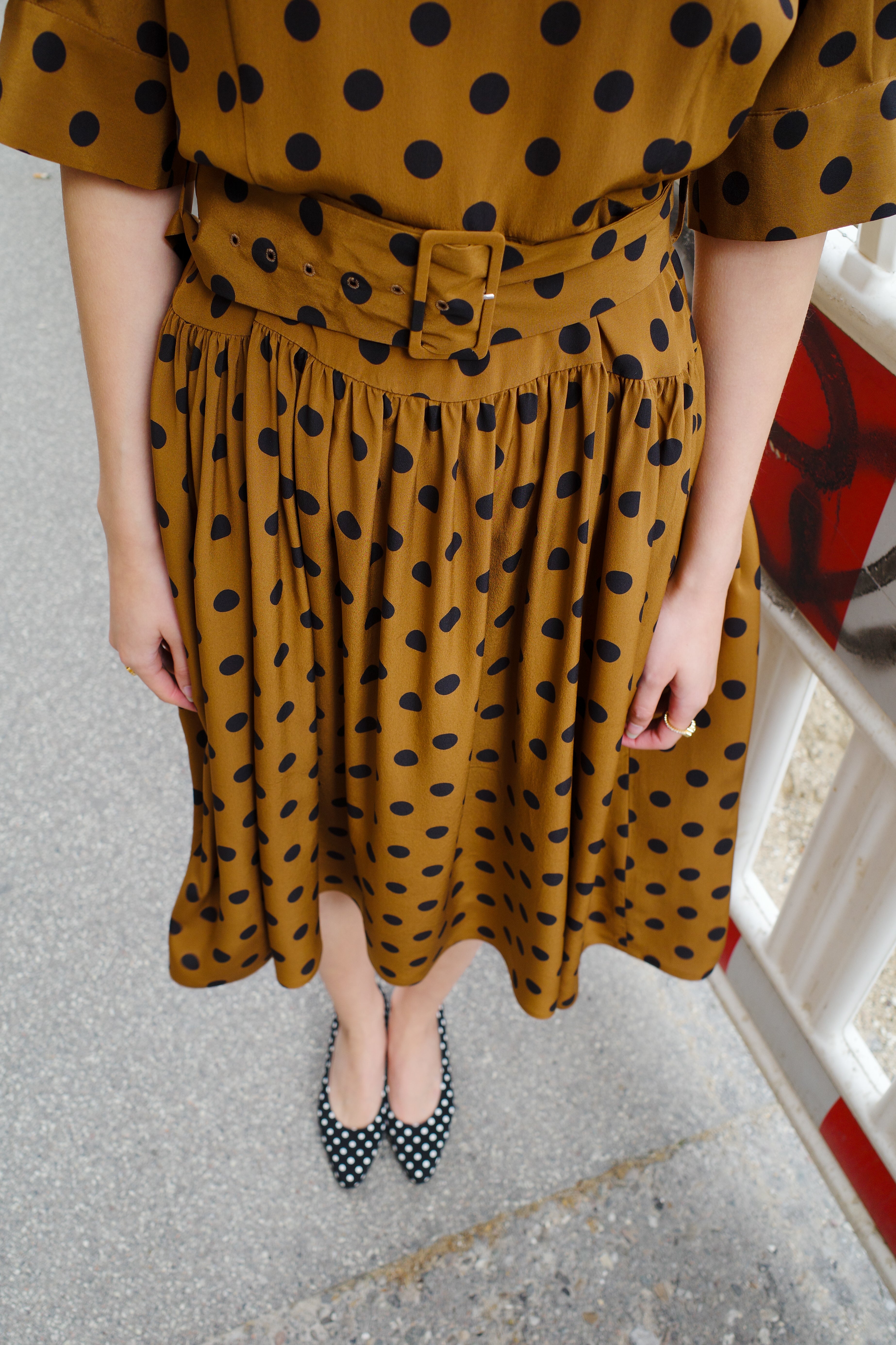 Bjorg Dress Tessilstock Brown - Black Dots