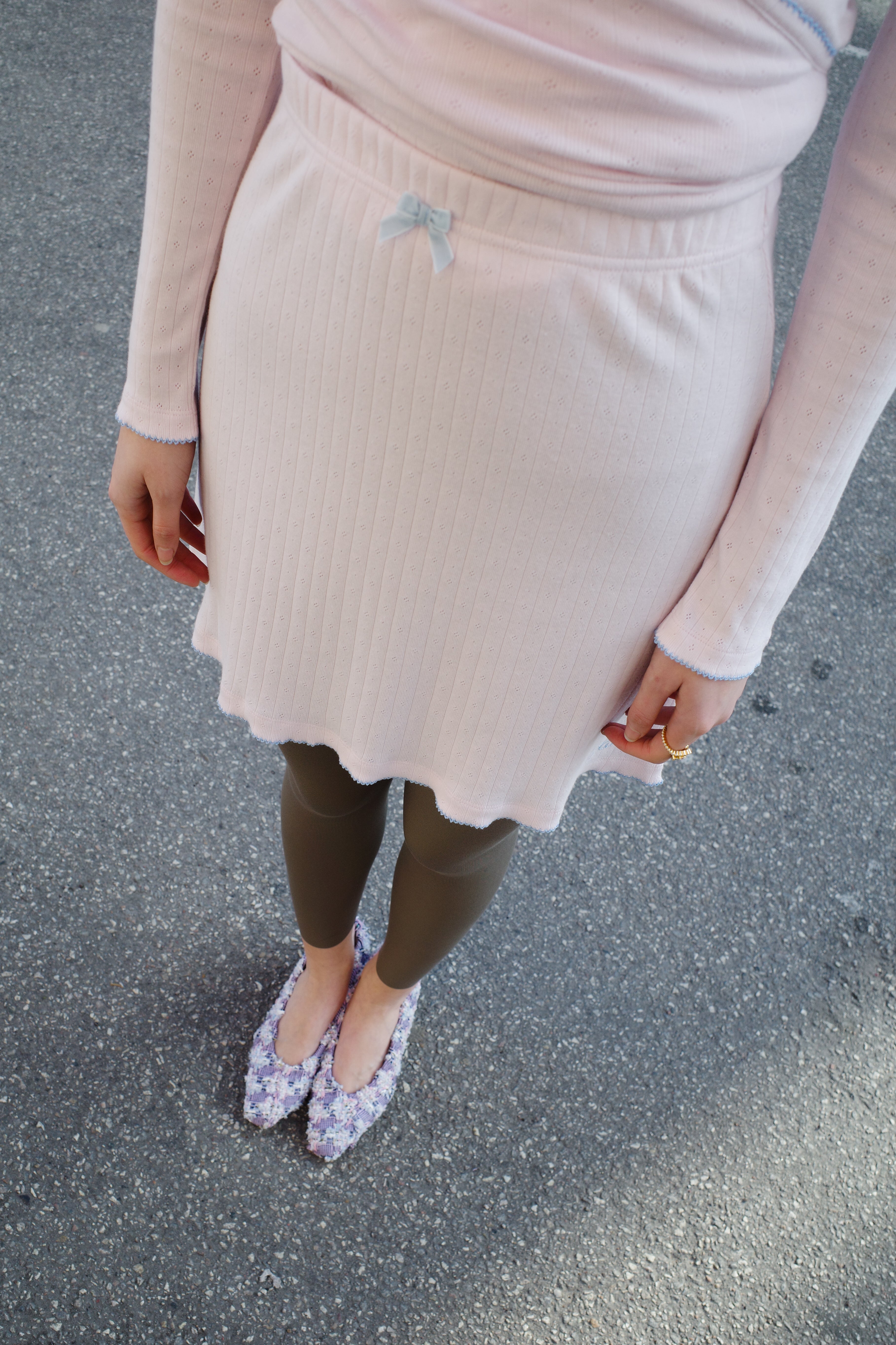 Caro Jersey Skirt - Pale Pink