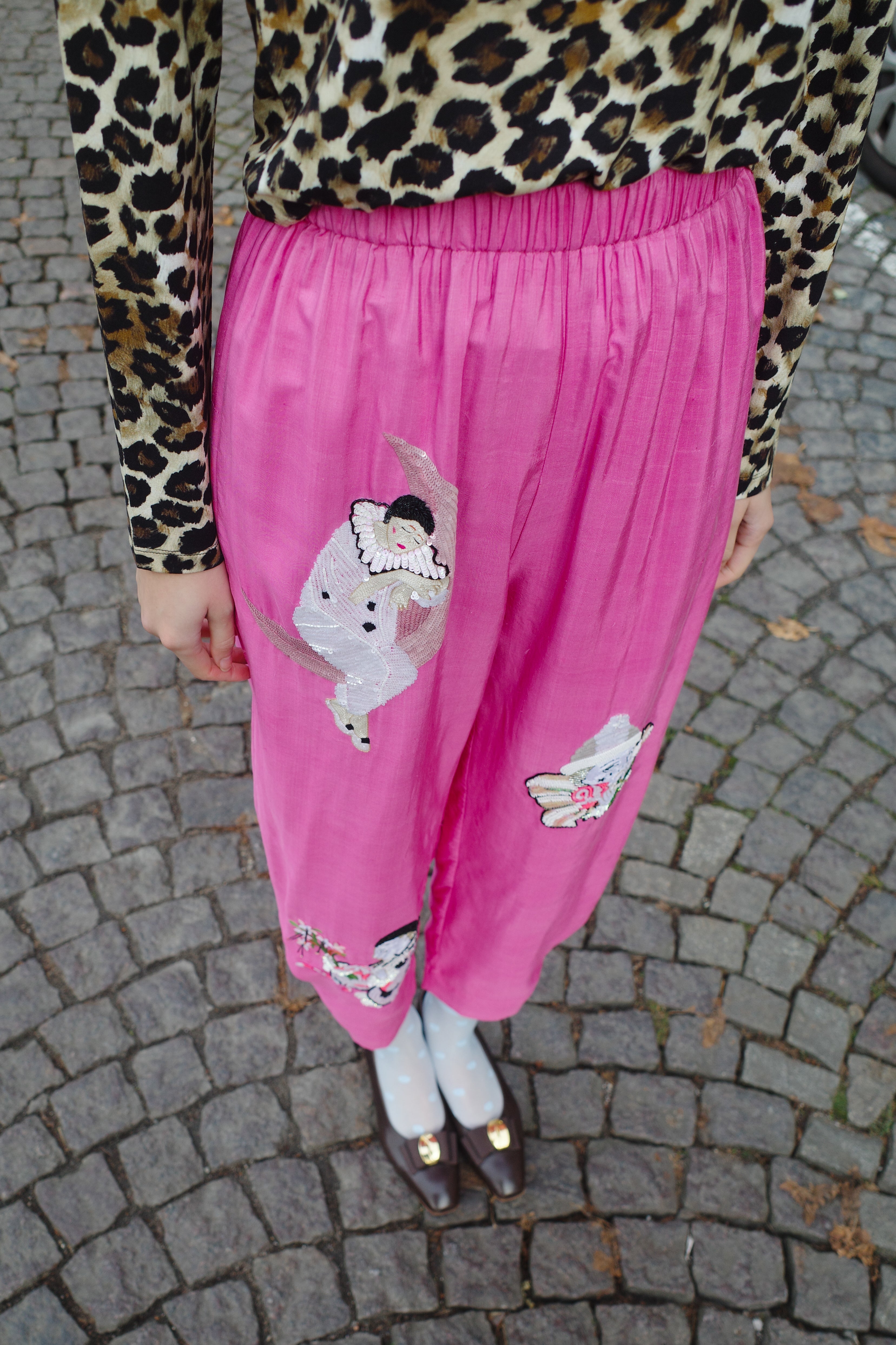 Coco Pants Silk Taft Embroidery