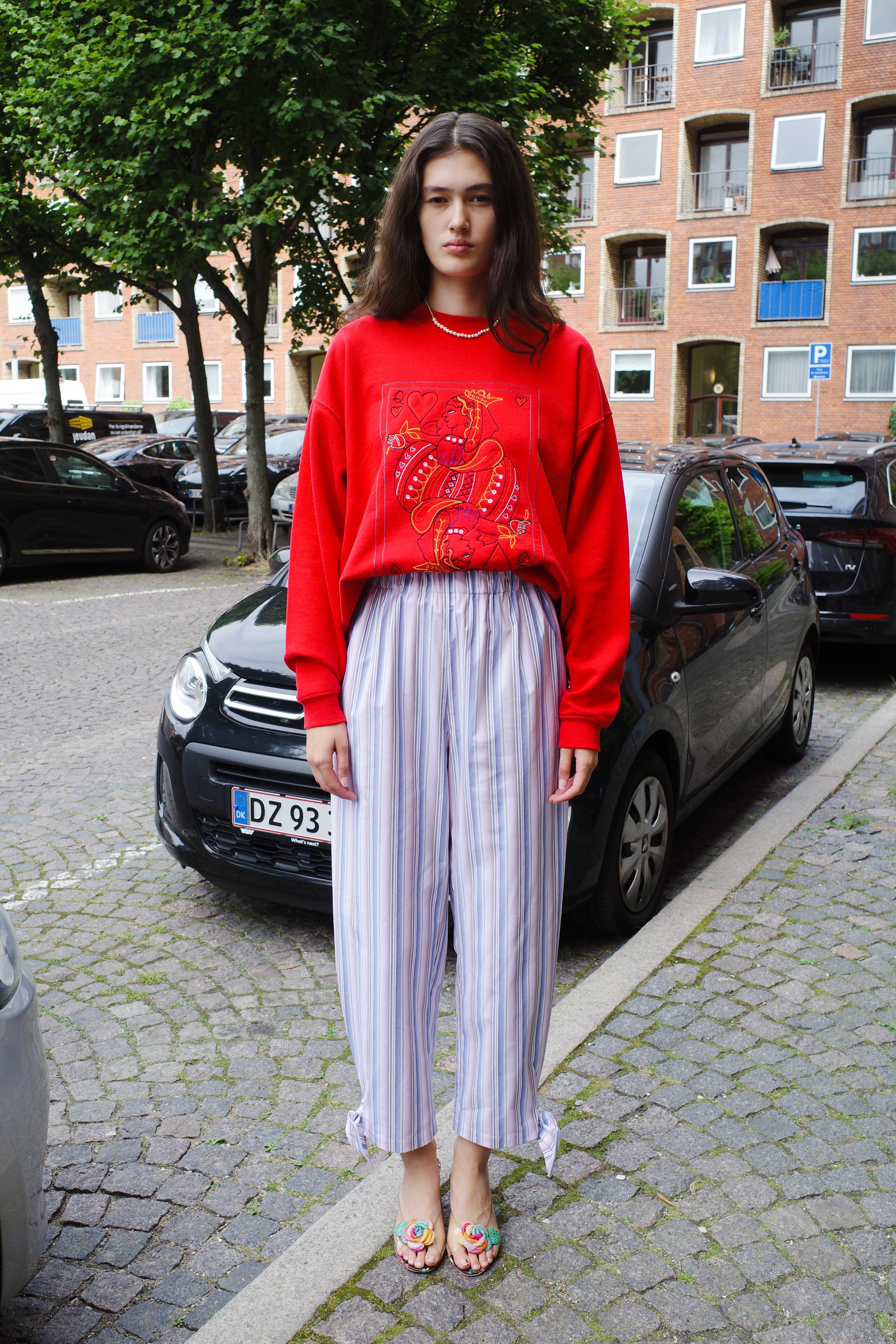 Coco Pants stripe cotton poplin