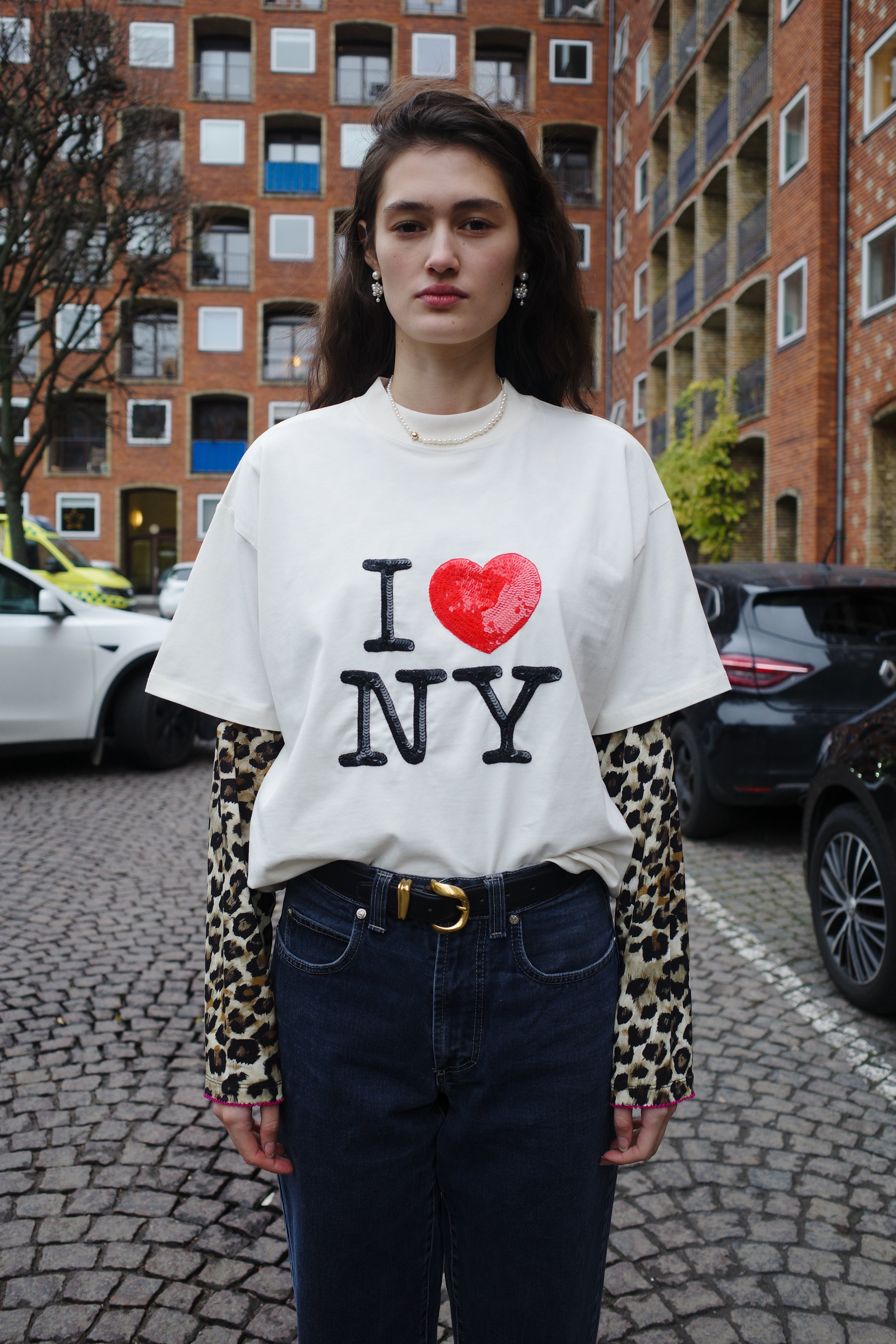 FREDDIE T-SHIRT COTTON OFF WHITE - I LOVE NY