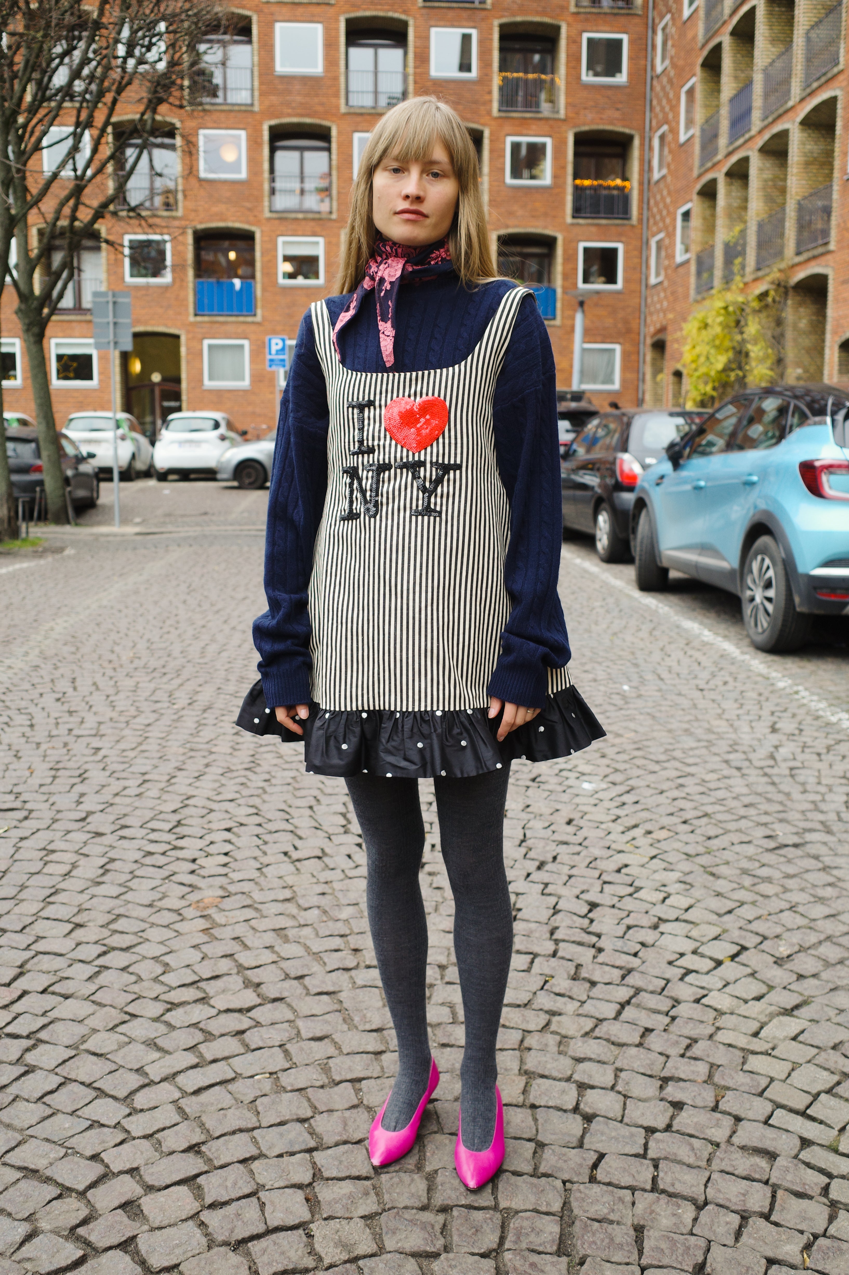 NINA DRESS LINEN MIX / SILK BLACK / WHITE STRIPES