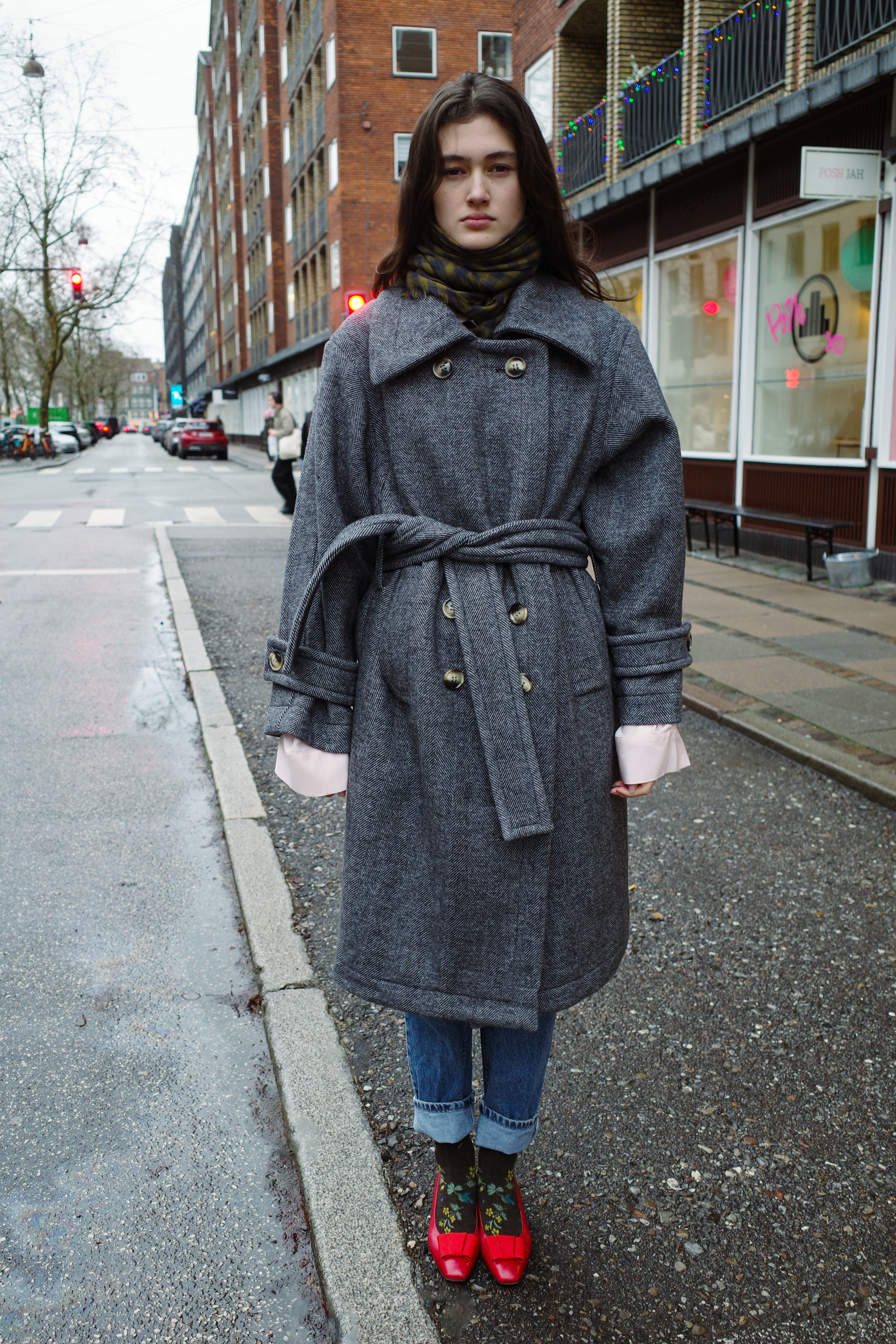Coco Coat w. Belt - Charcoal