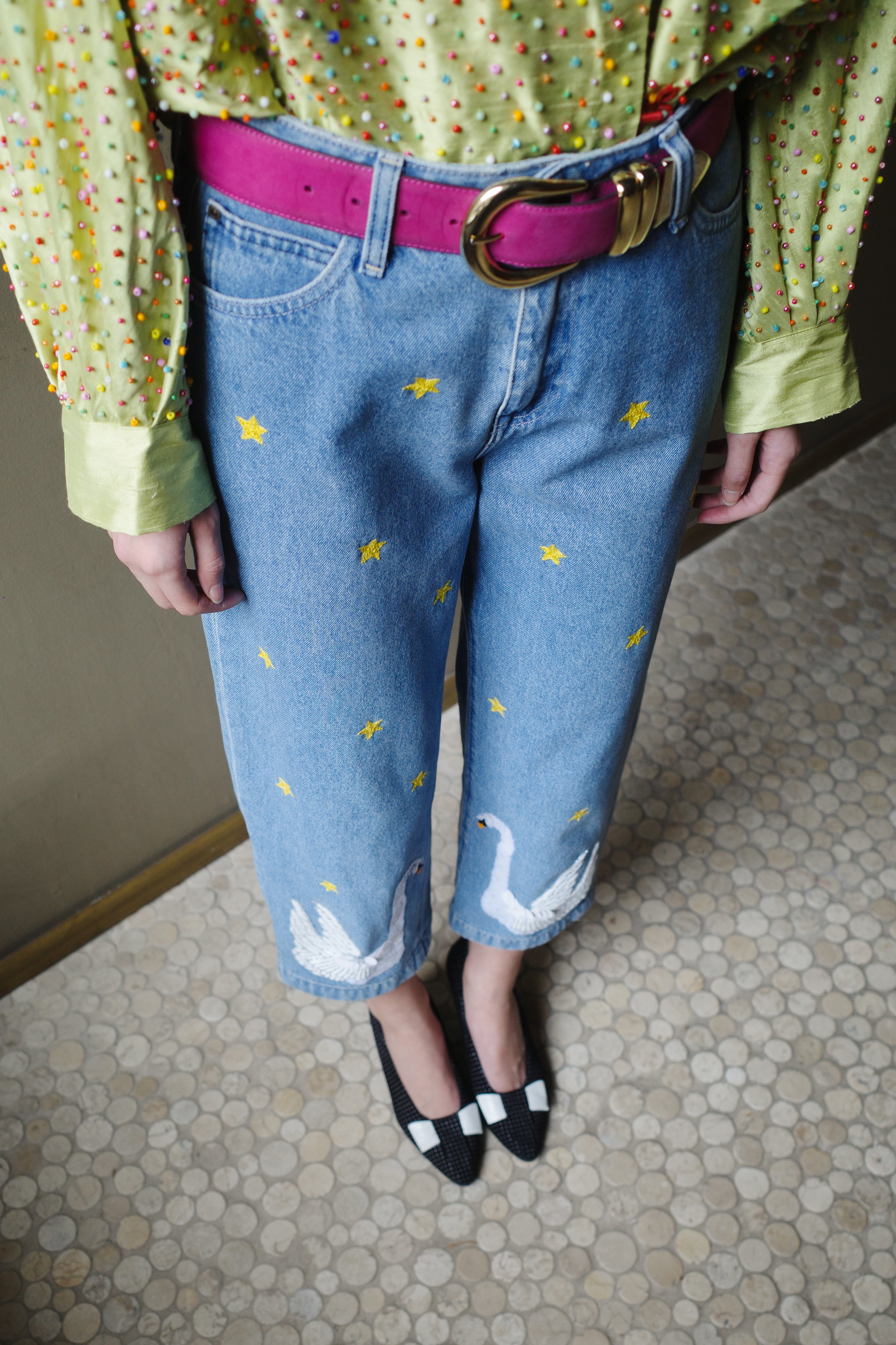 Upcycled denim jeans - One of a kind