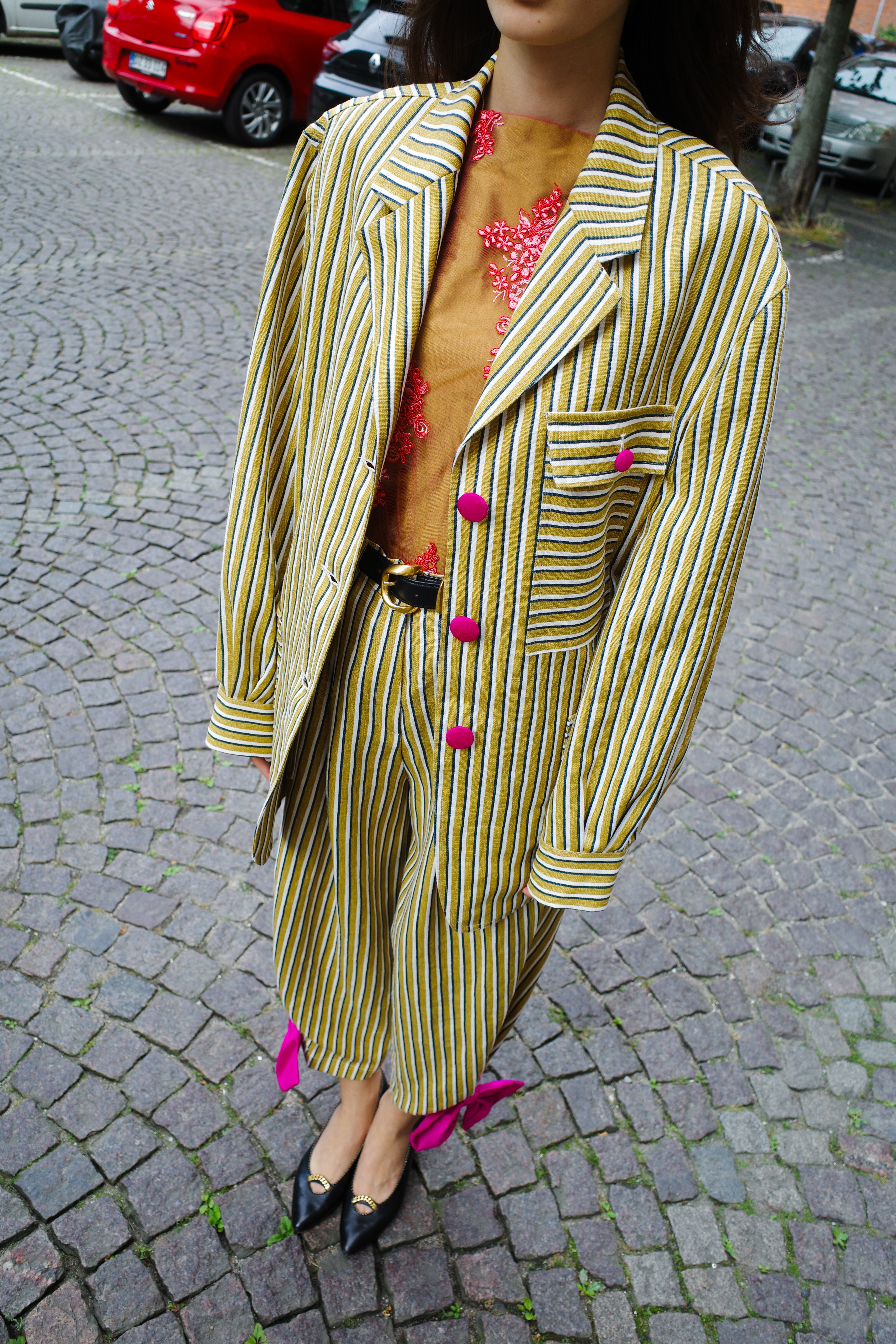 Frederik Jacket Tapet Cafe Mustard Stripe