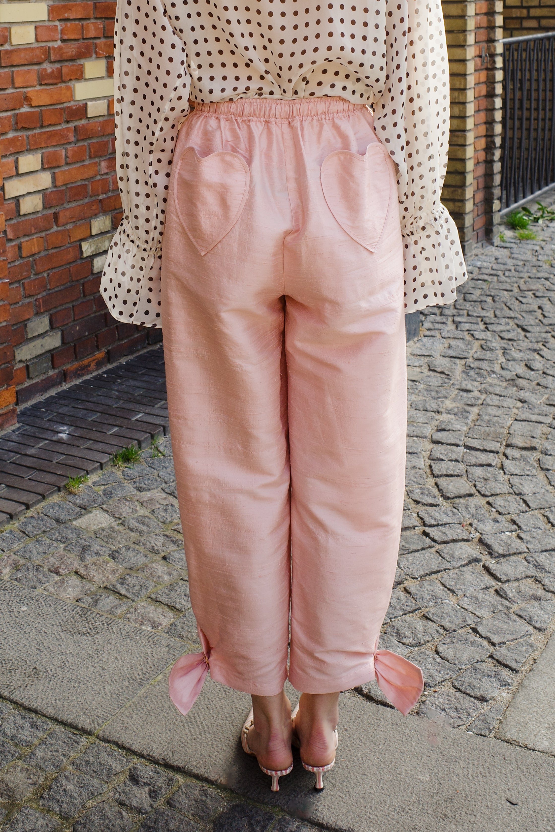 Coco pants with heart - pale silk