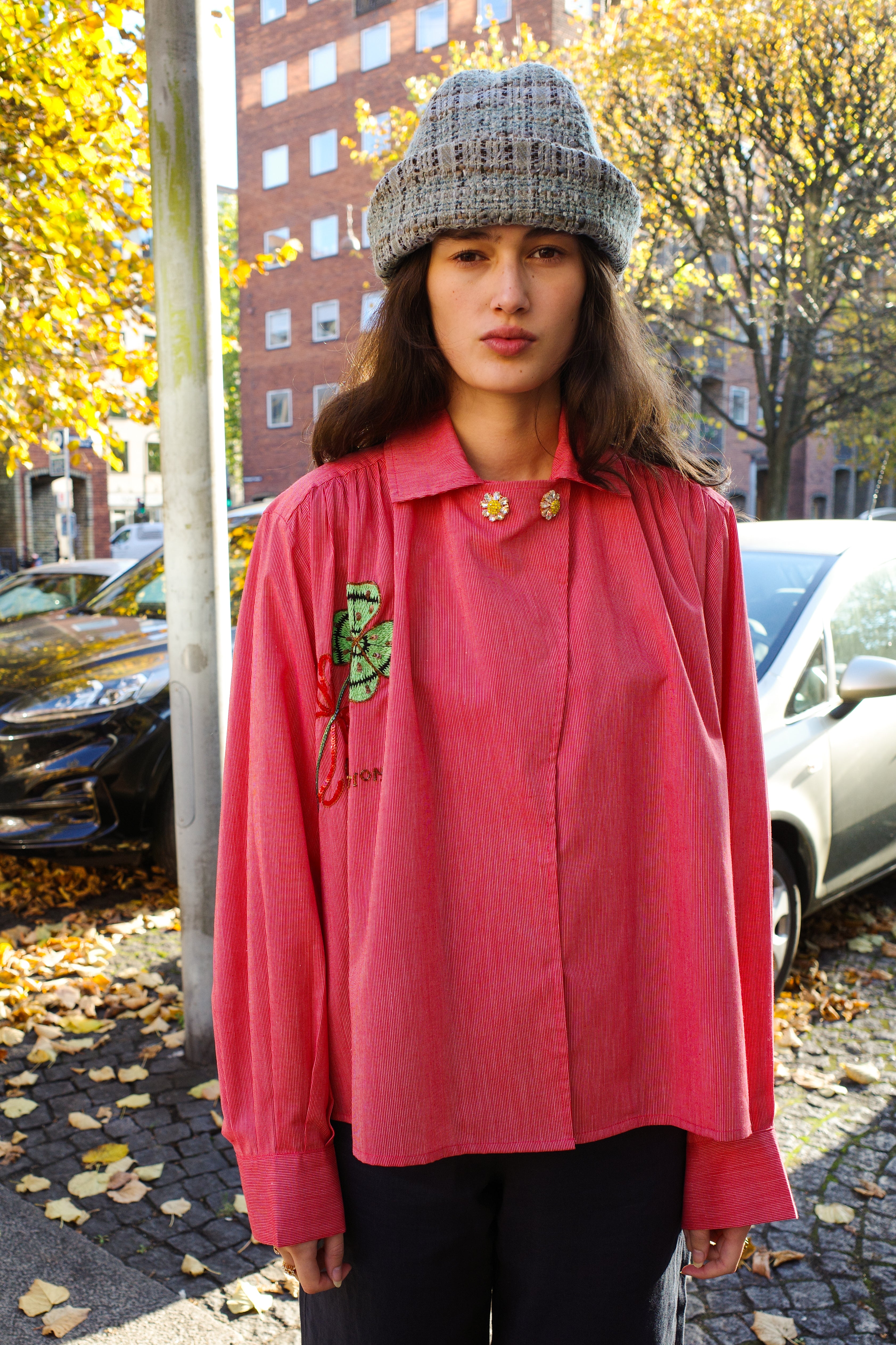 Bonsai Shirt - Red White Stripe with Clovers