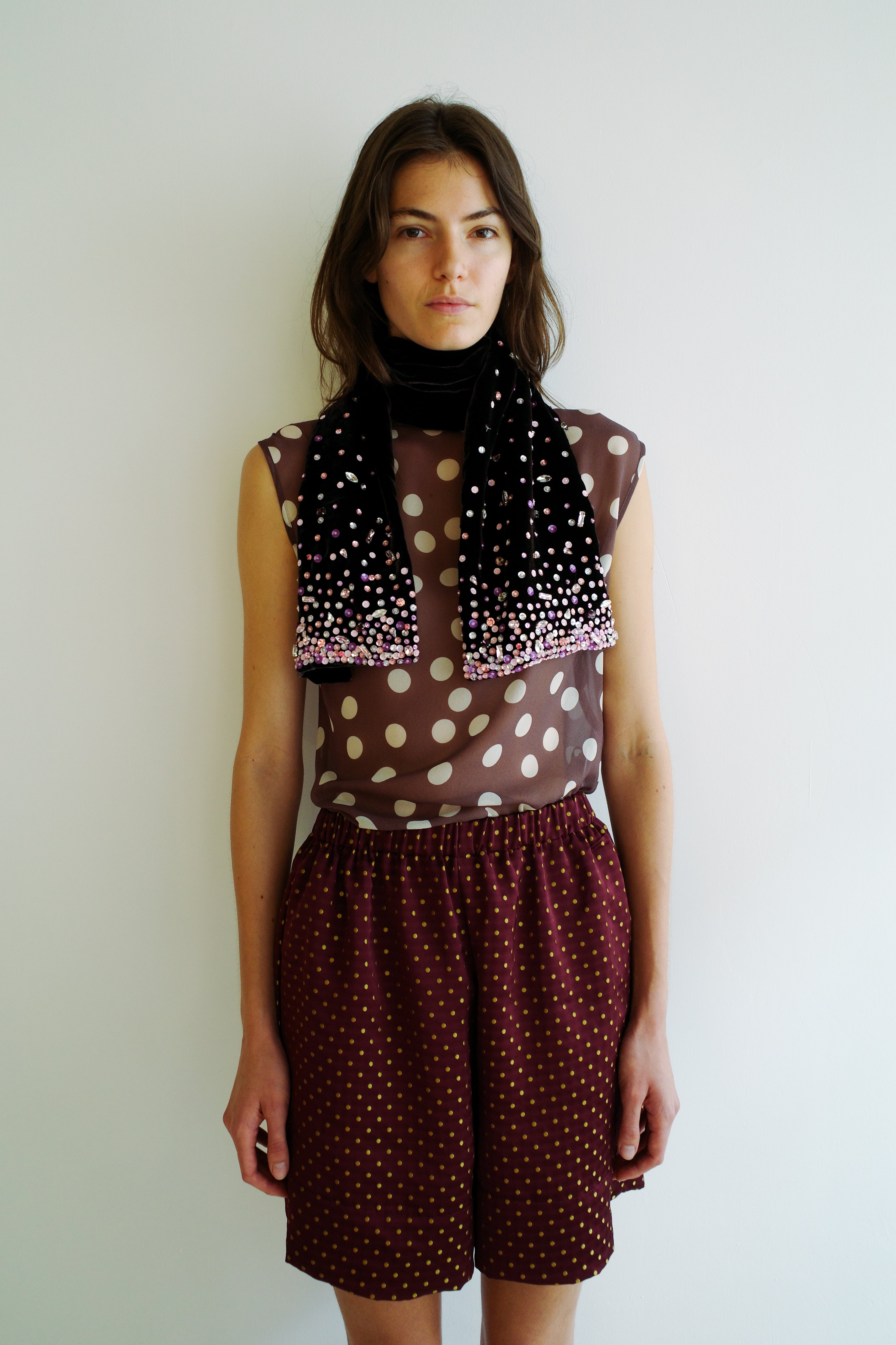 Ursula Scarf - Dark Brown w. Pink