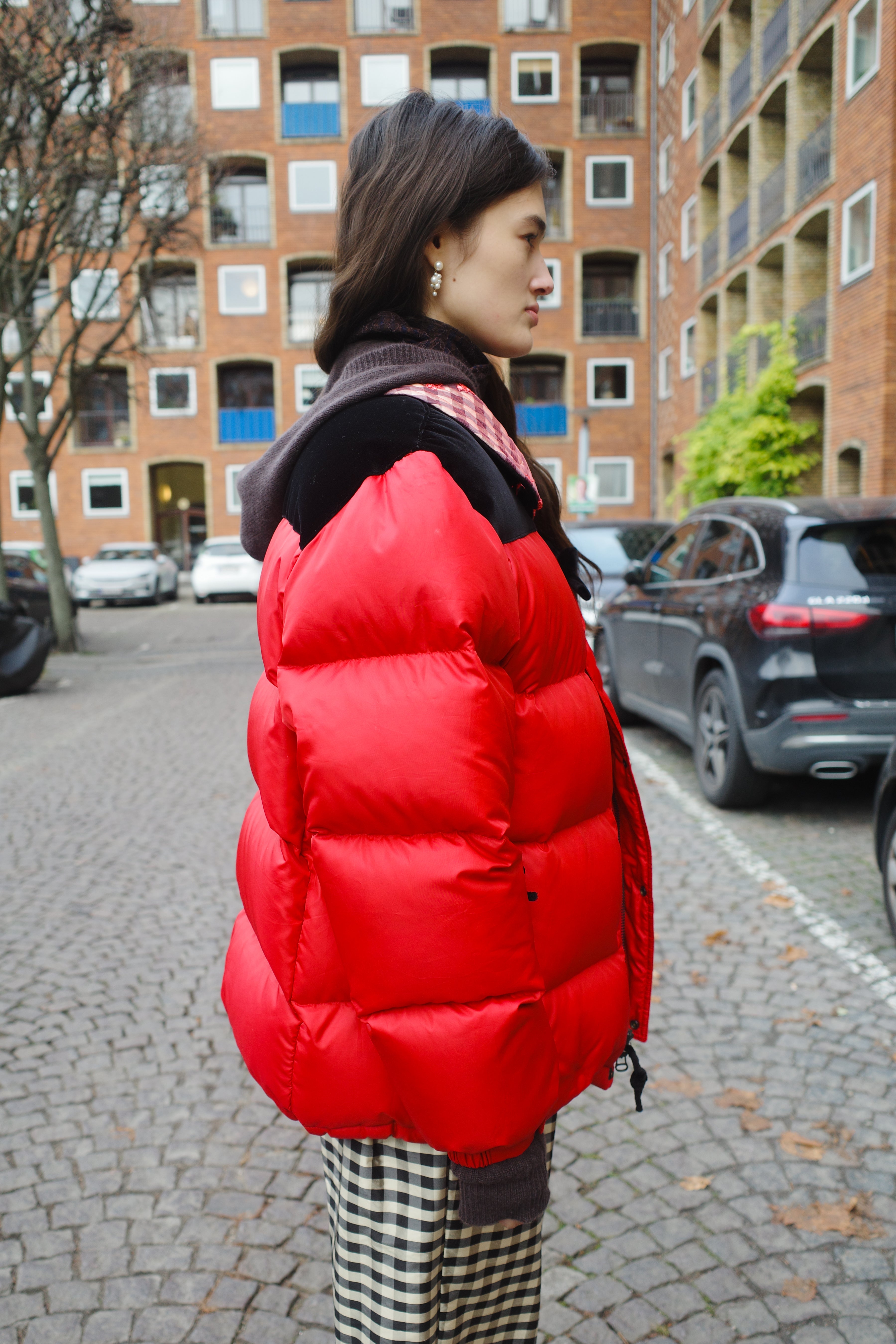 UPCYCLED caro puffer jacket