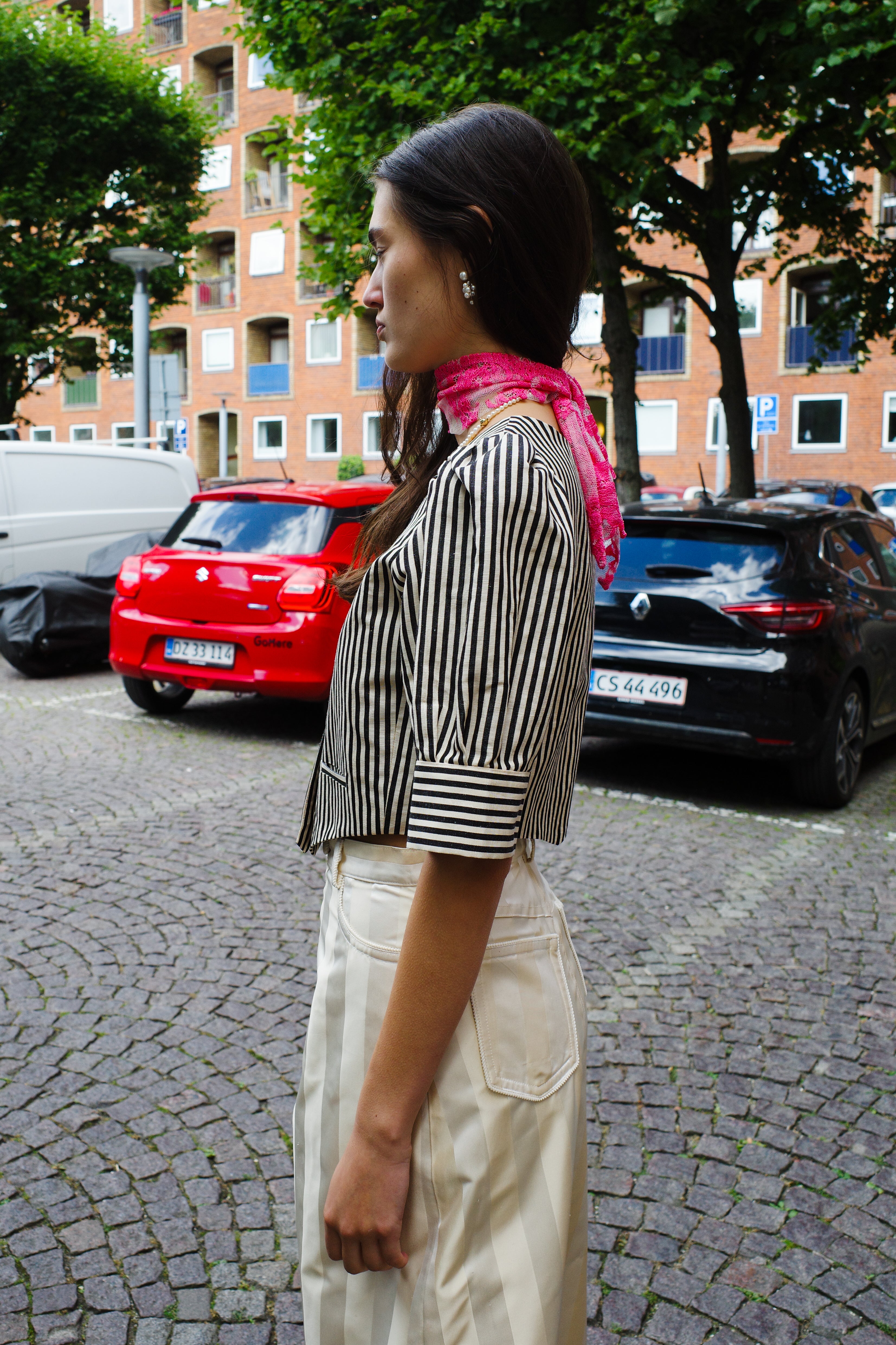 Laura Blouse Tapet Cafe Black/White Stripe