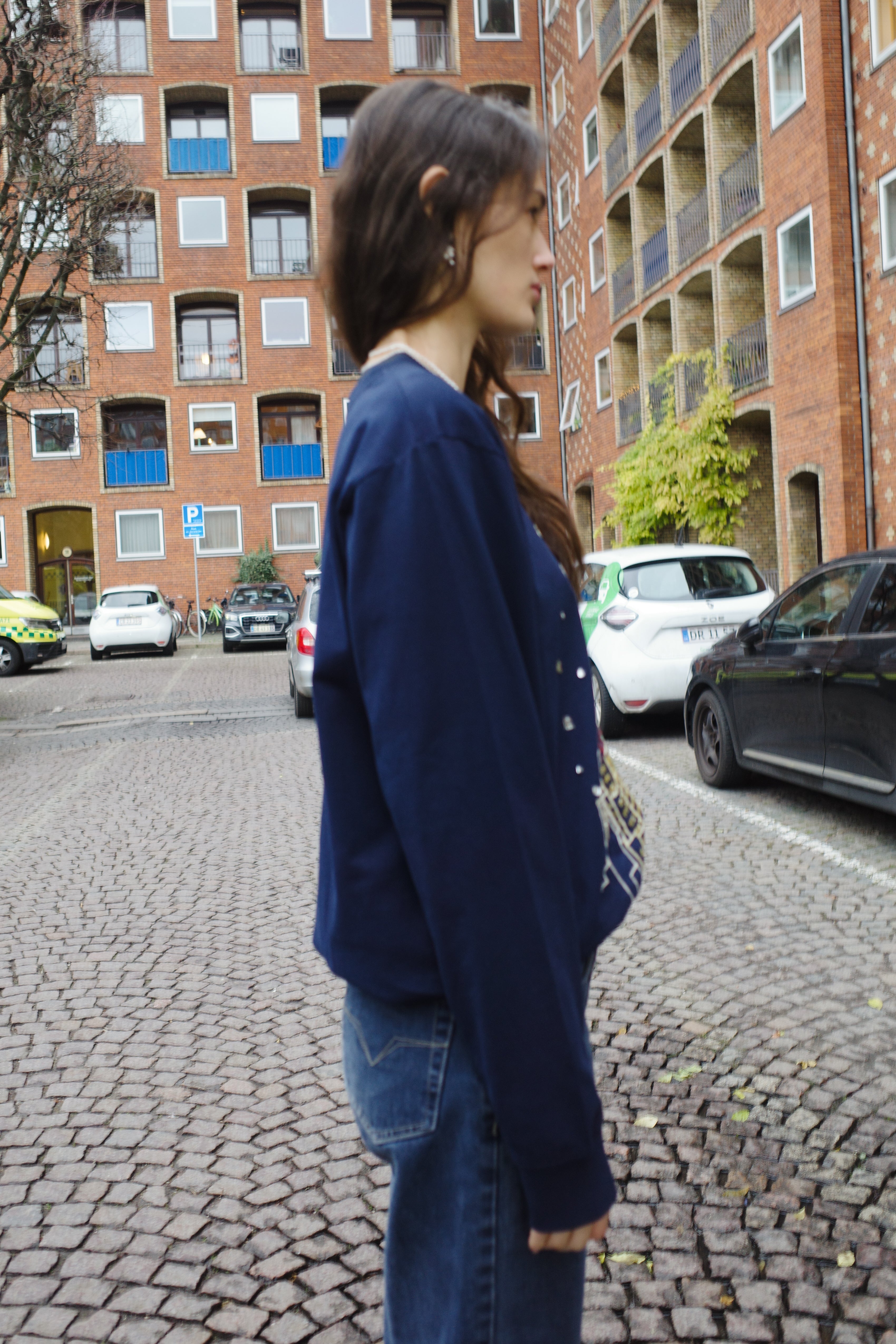 LONG SLEEVE TEE COTTON NAVY