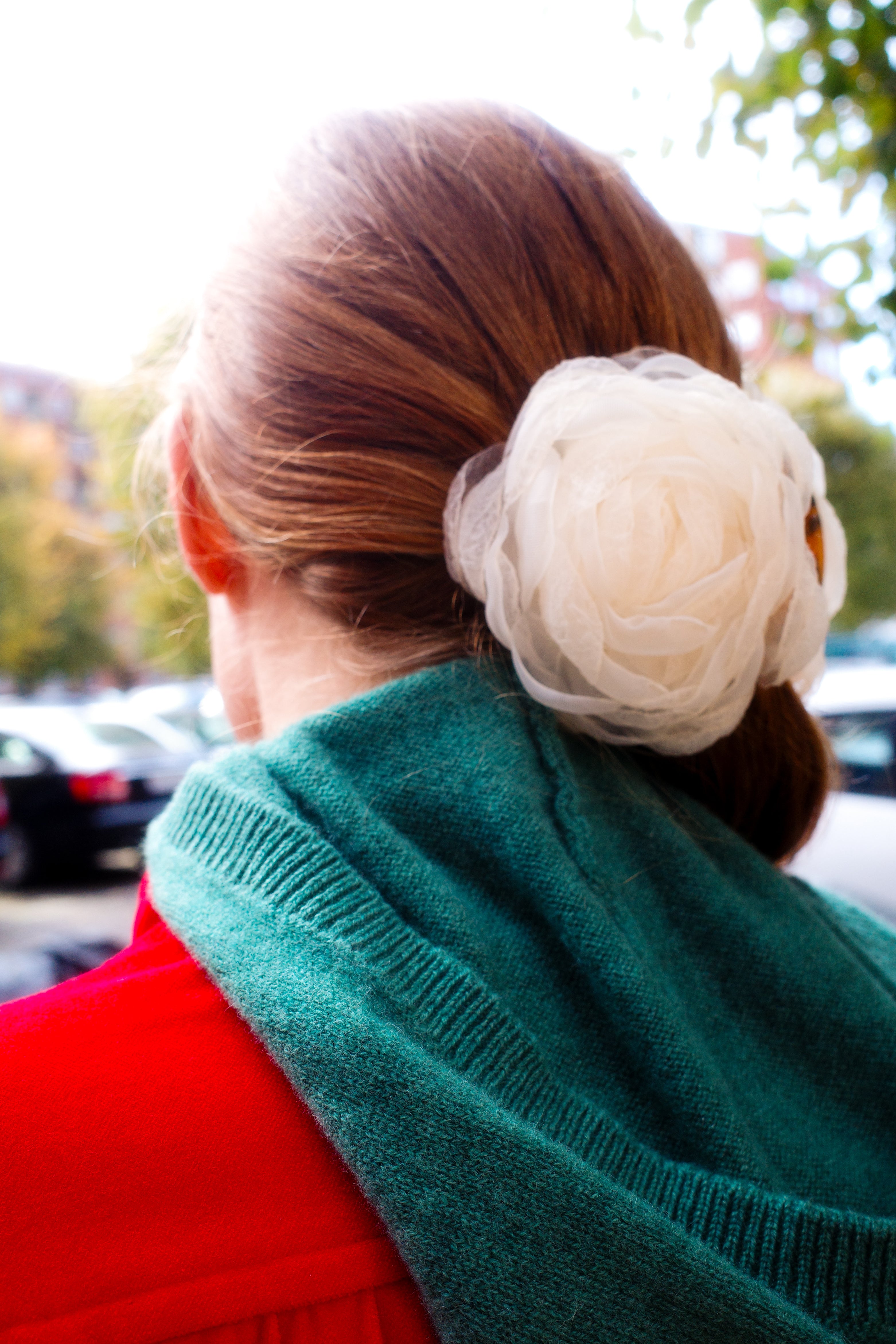 Tulle Rosie Hair Clip - White