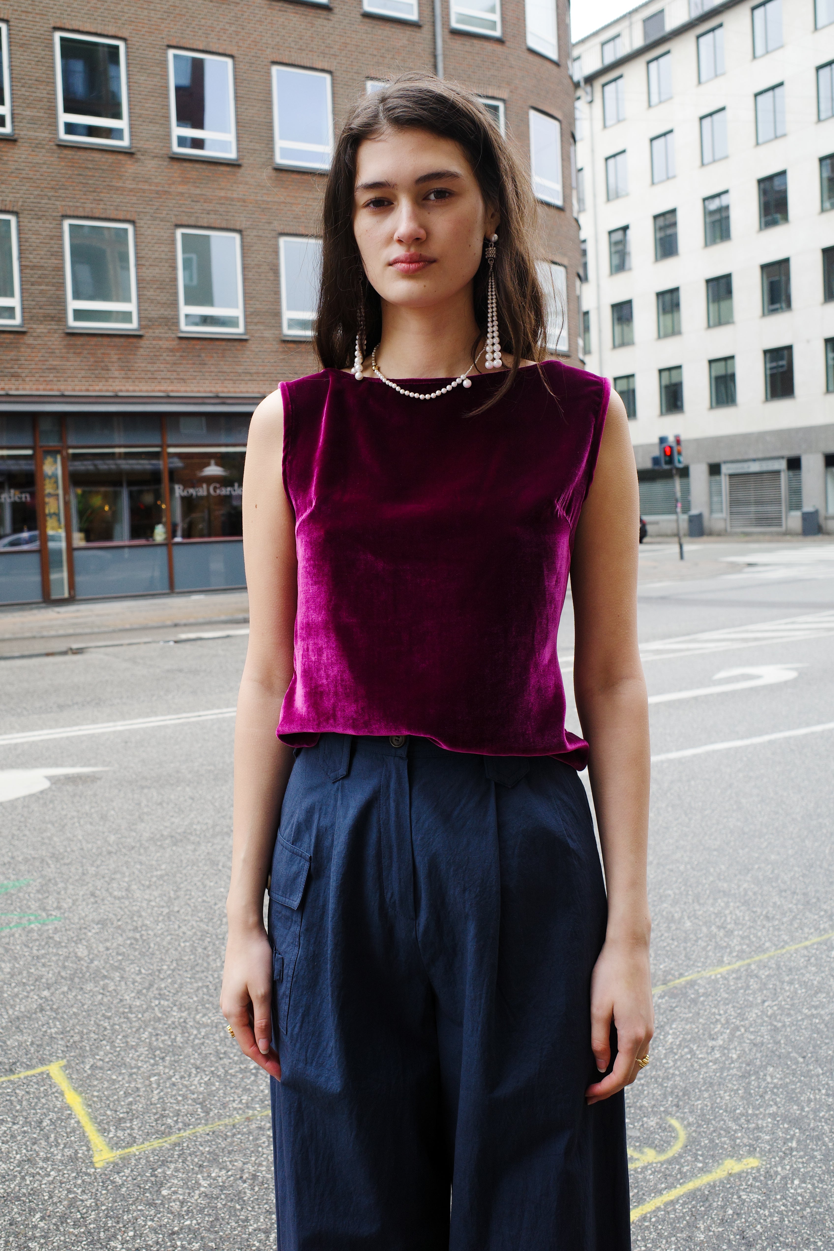 Alexa Top - Aubergine Velvet