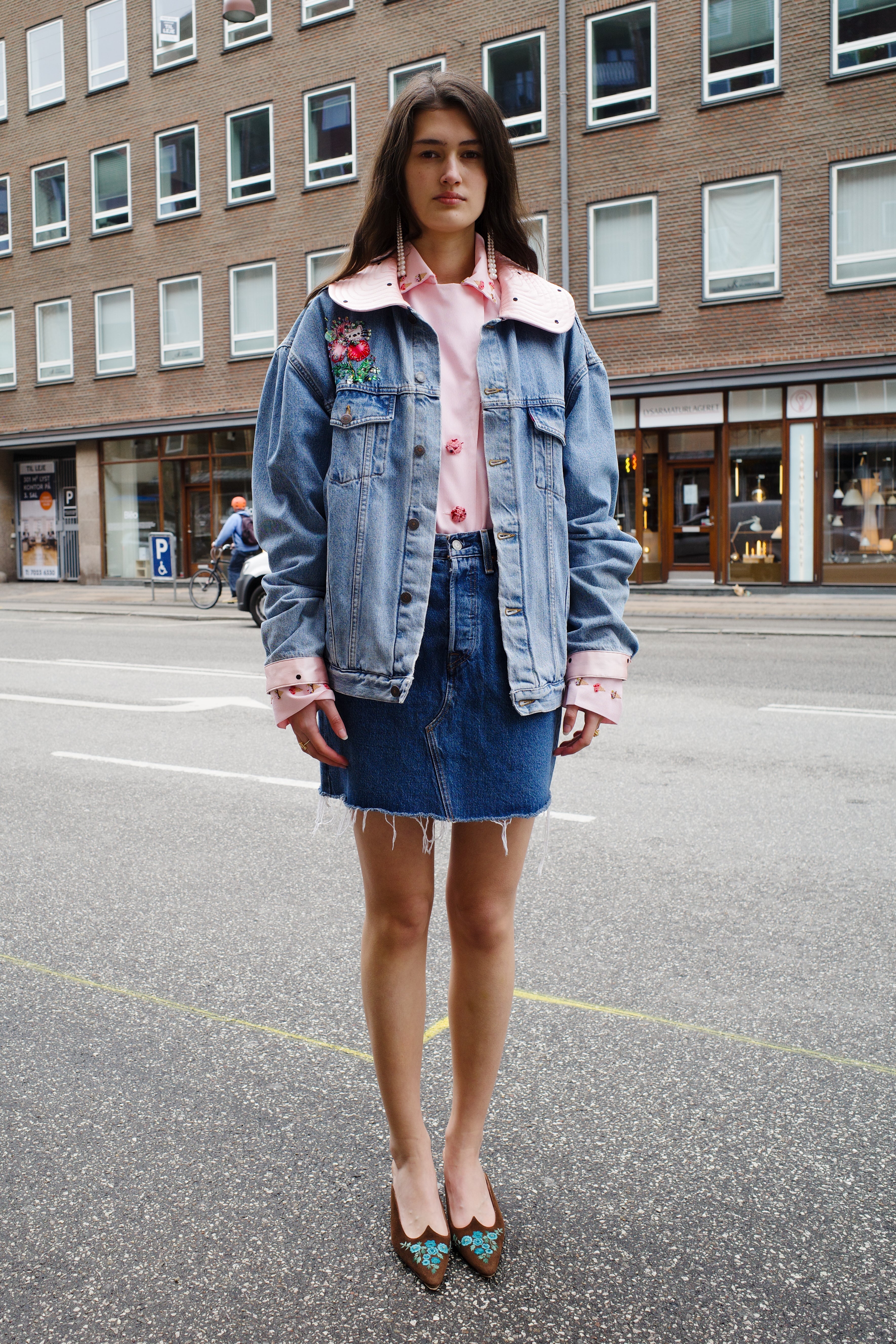 Upcycled Denim Jacket - Hallo Kitty