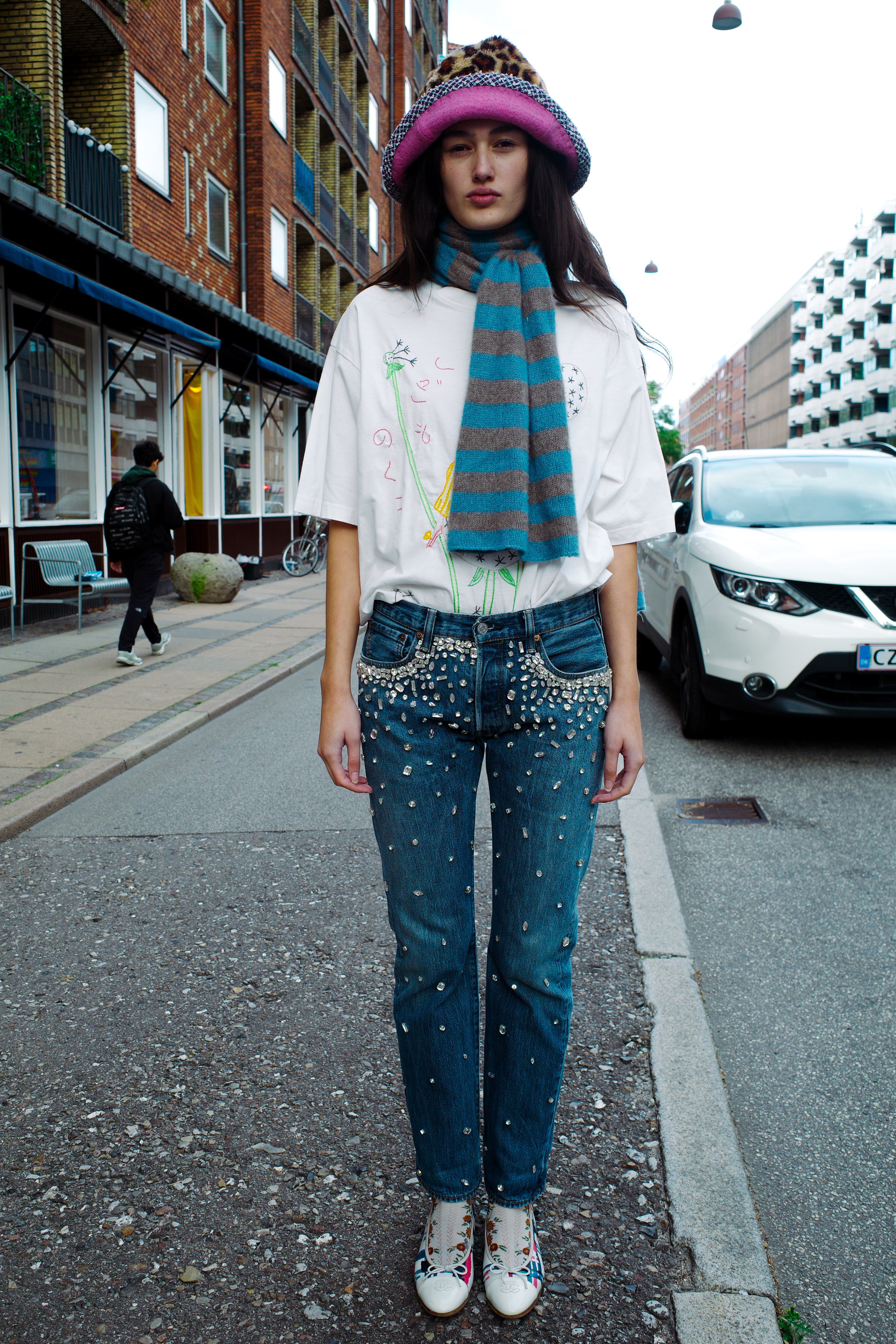 Upcycled Denim Jeans - Diamonds