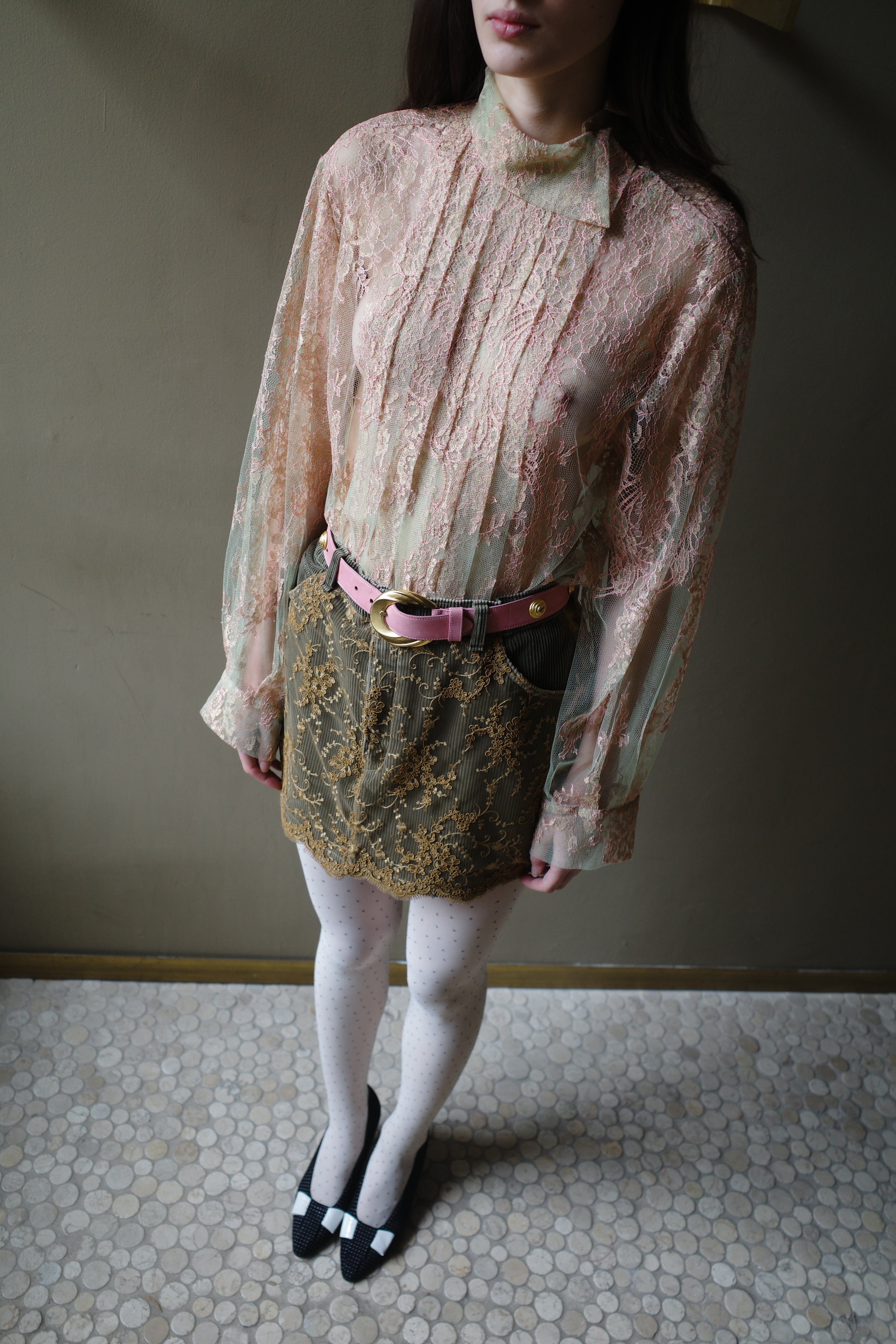 Pleated Maja Shirt - French Lace