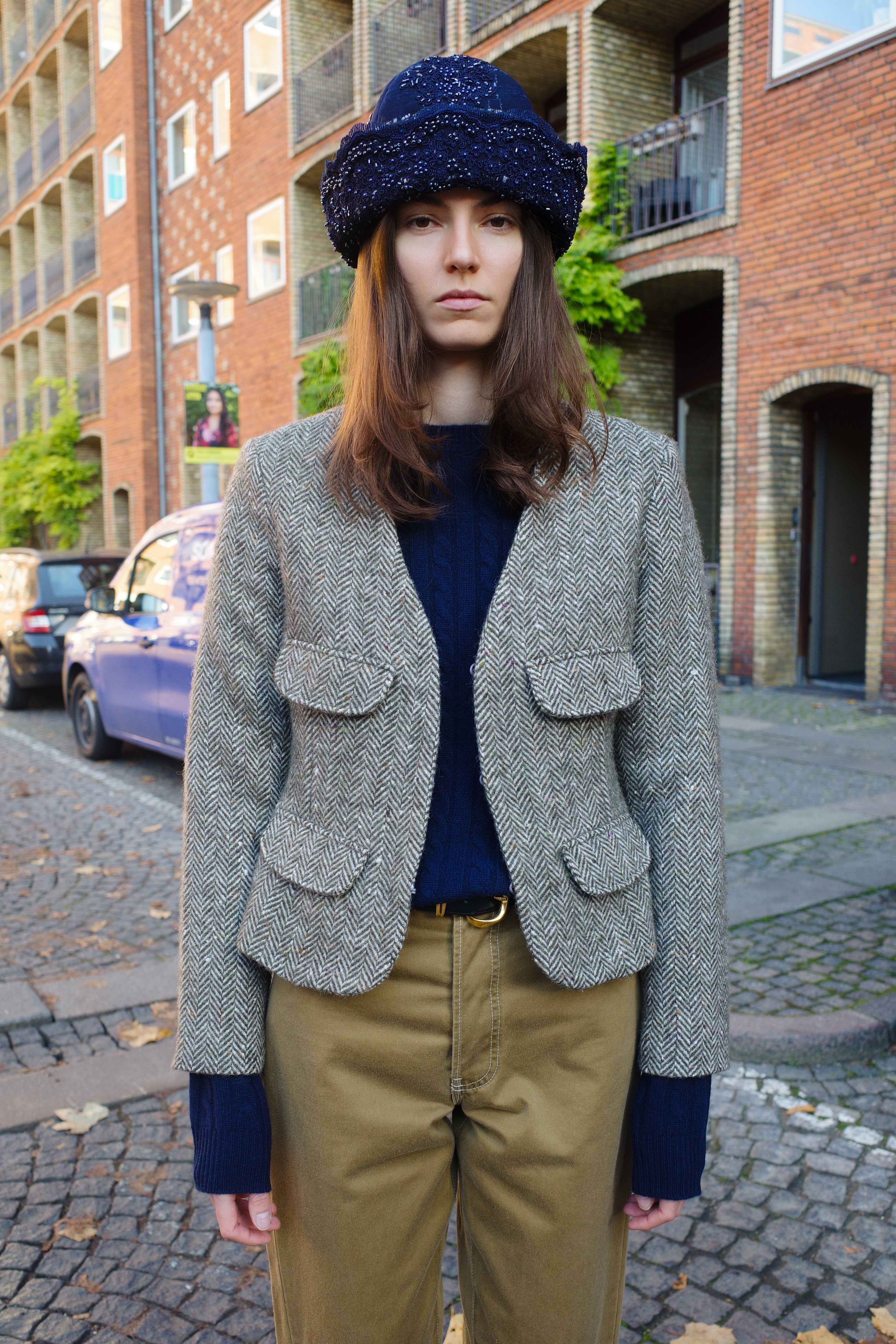 Tusnelda Harlequin Wool Brown Herrington Bone