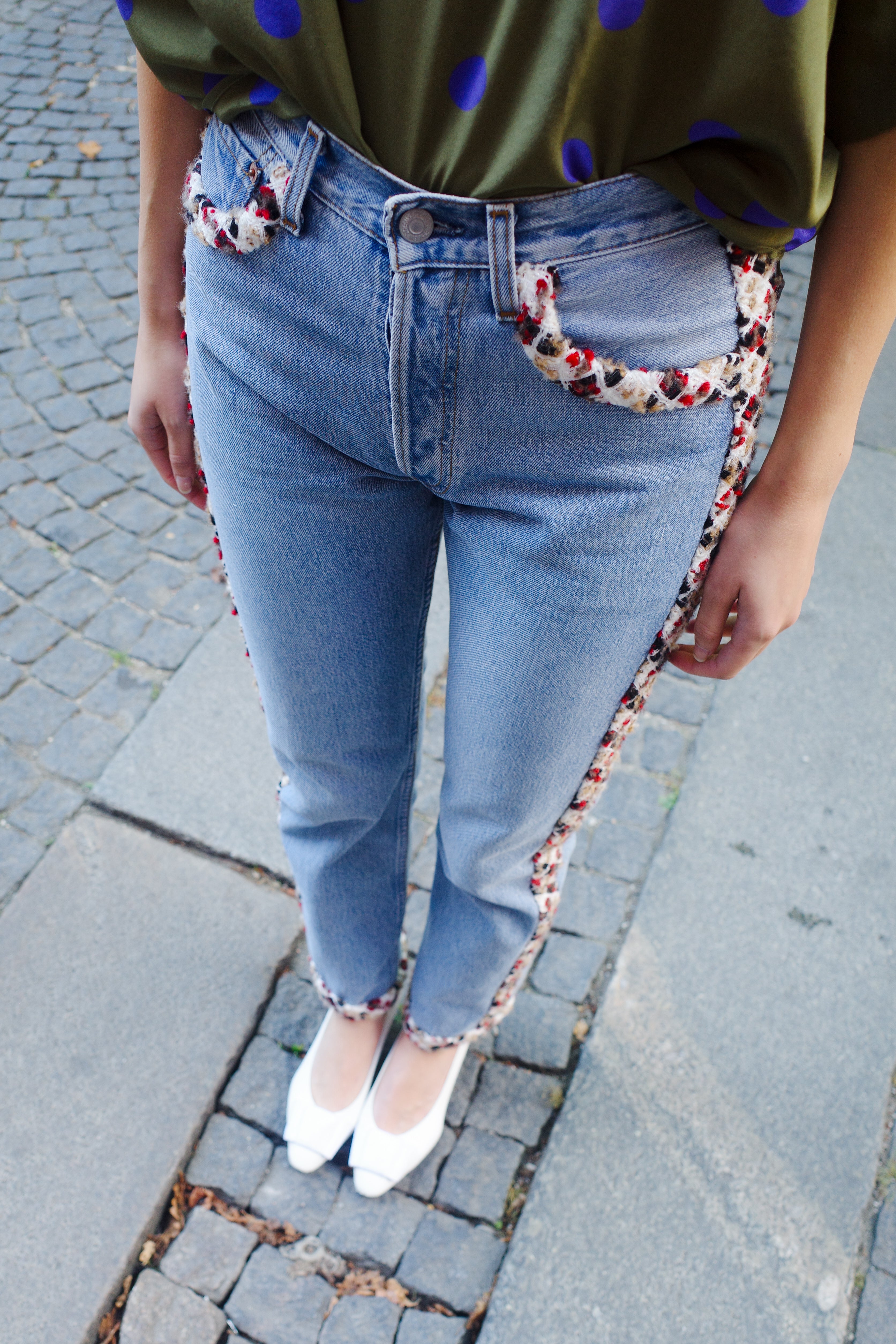 Upcycled denim jeans - One of a kind
