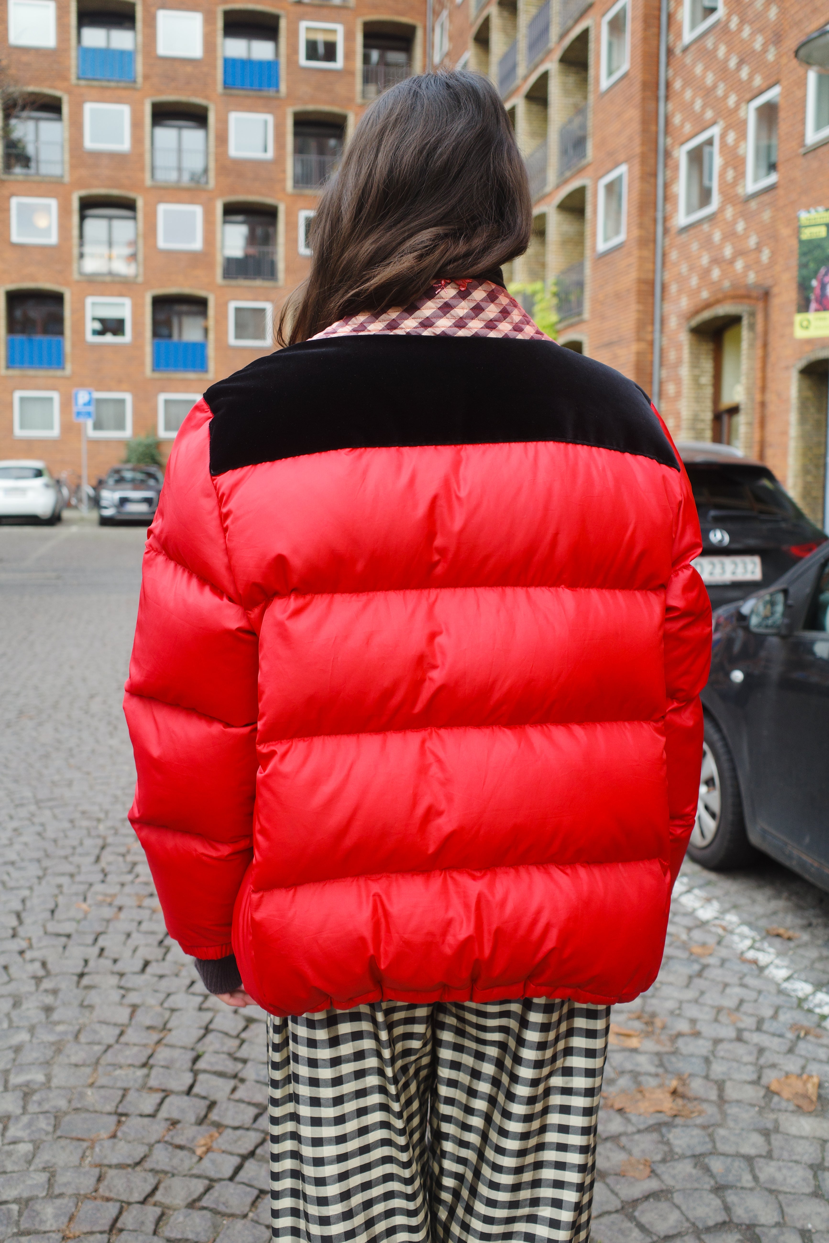 UPCYCLED caro puffer jacket