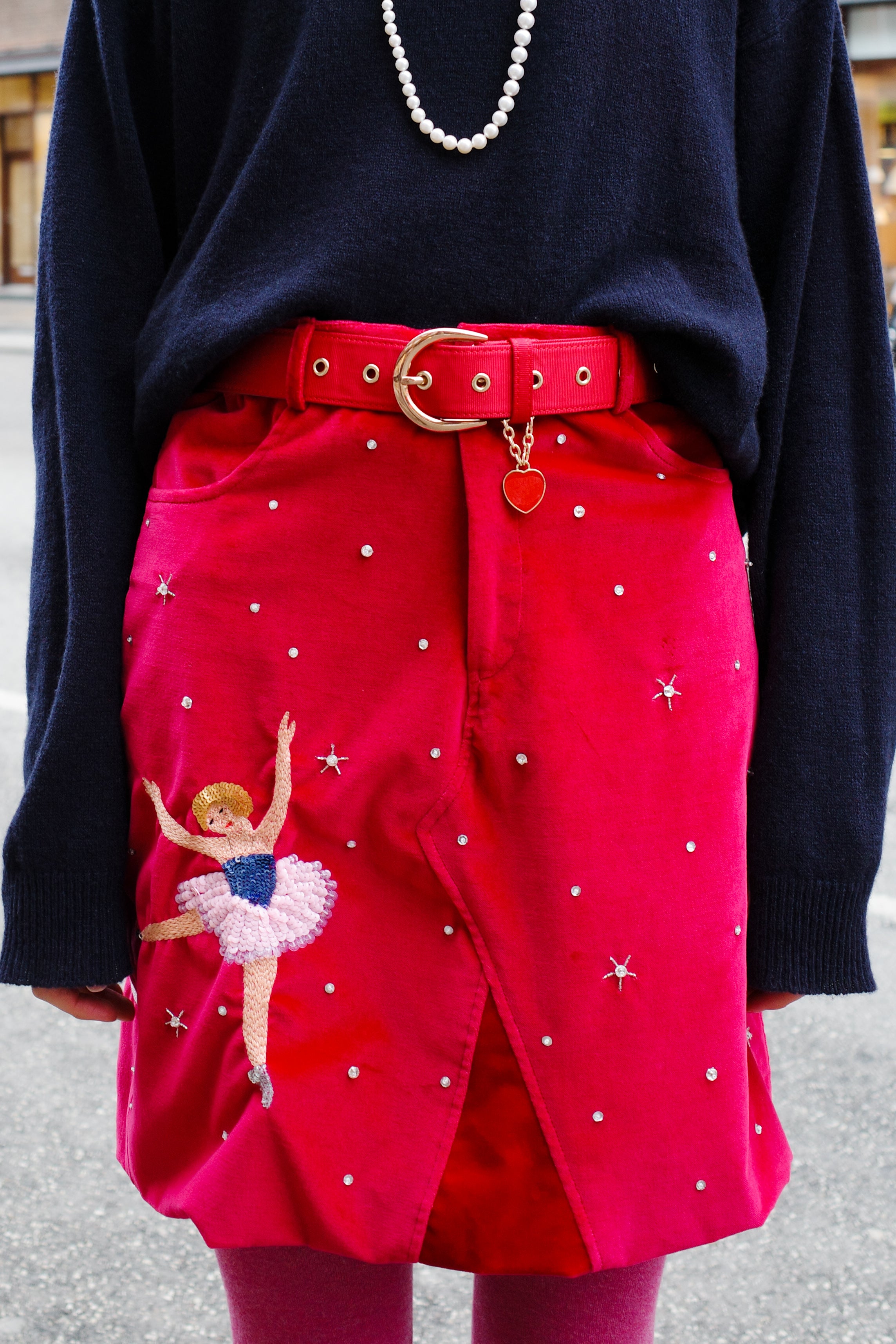 Snoopy Belt - Bright Red